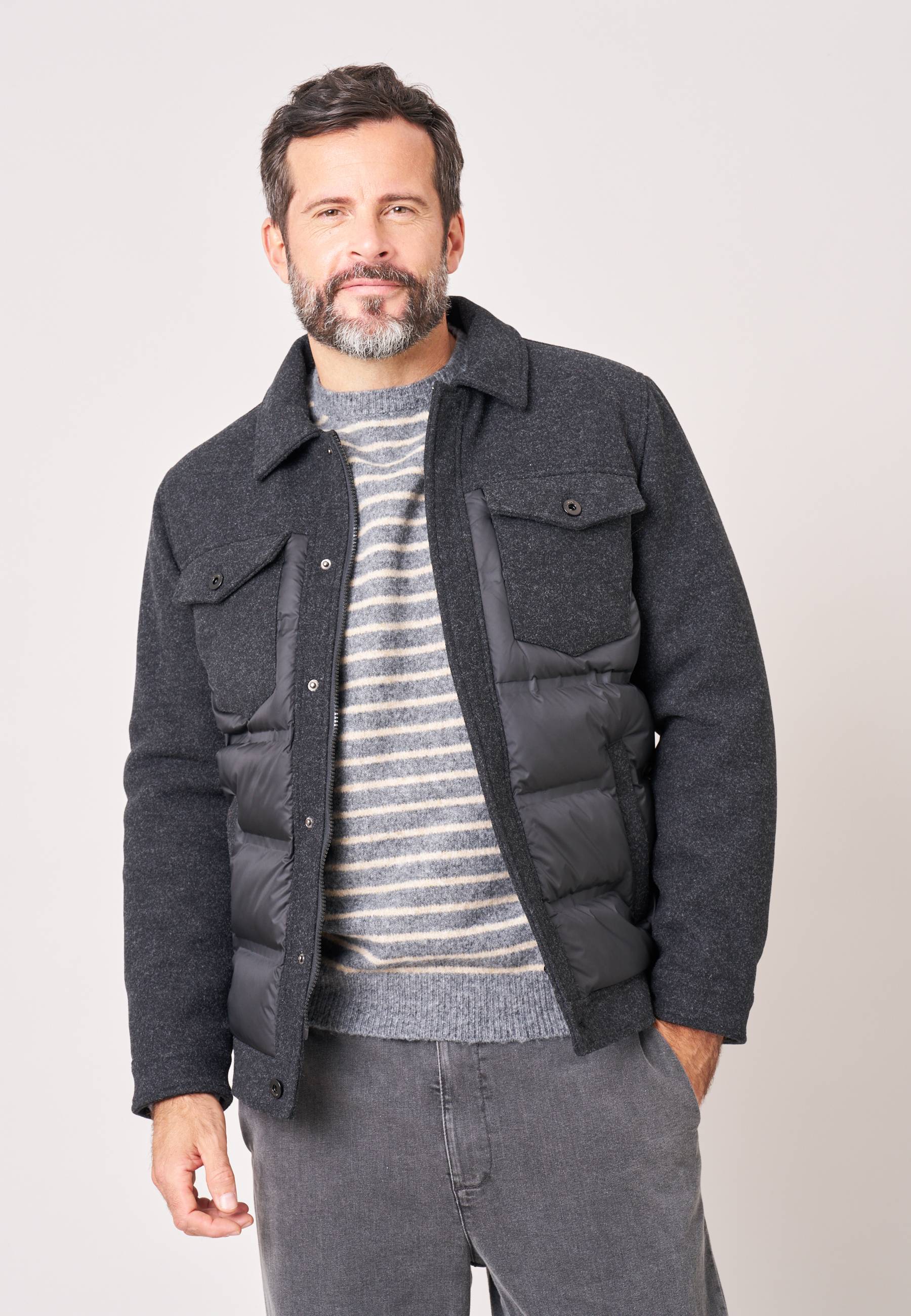 Doudoune regular homme bi-matière GUSTINO, DEELUXE