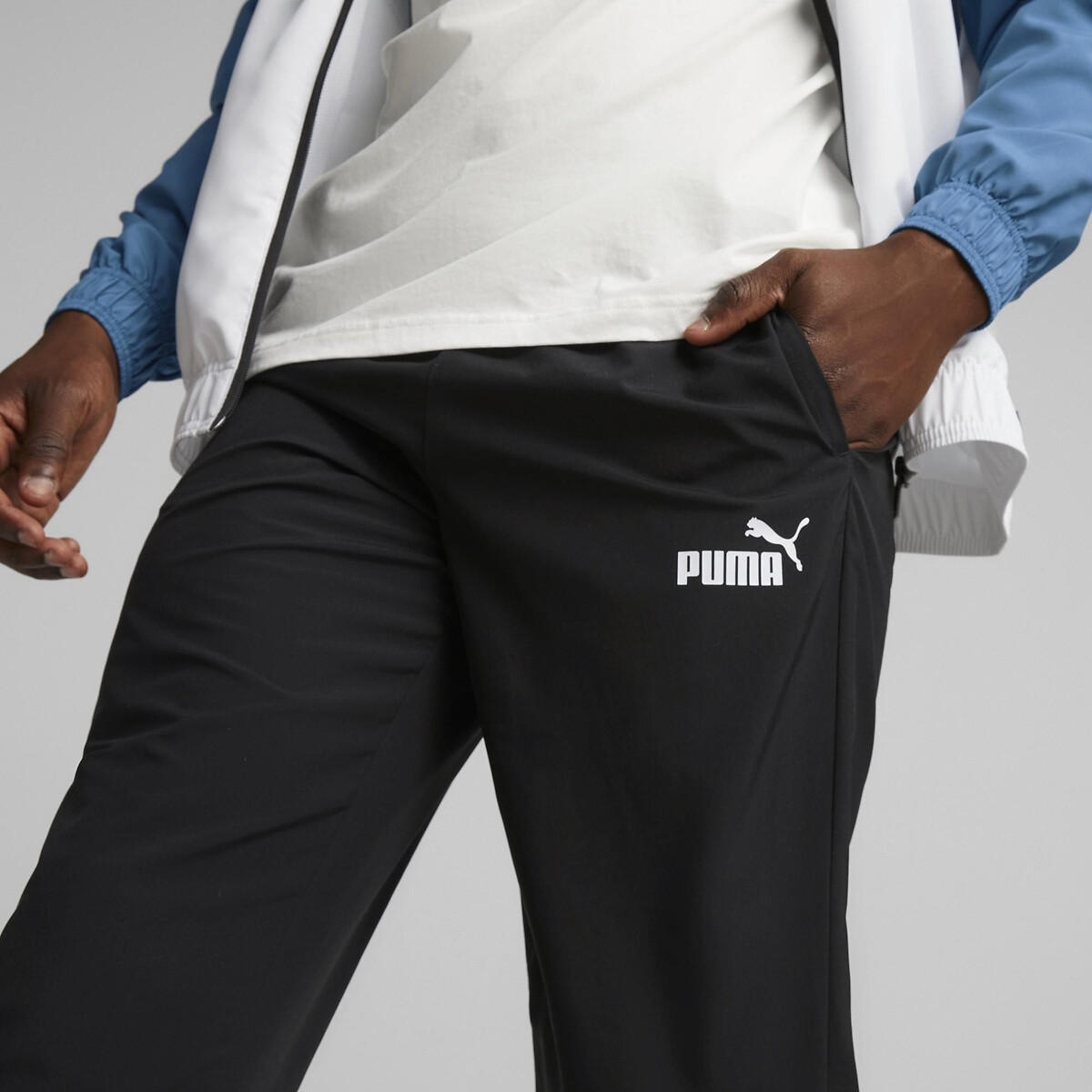 Trainingspak, vest met rits en opstaande kraag woven marine/blauw/wit Puma  | La Redoute