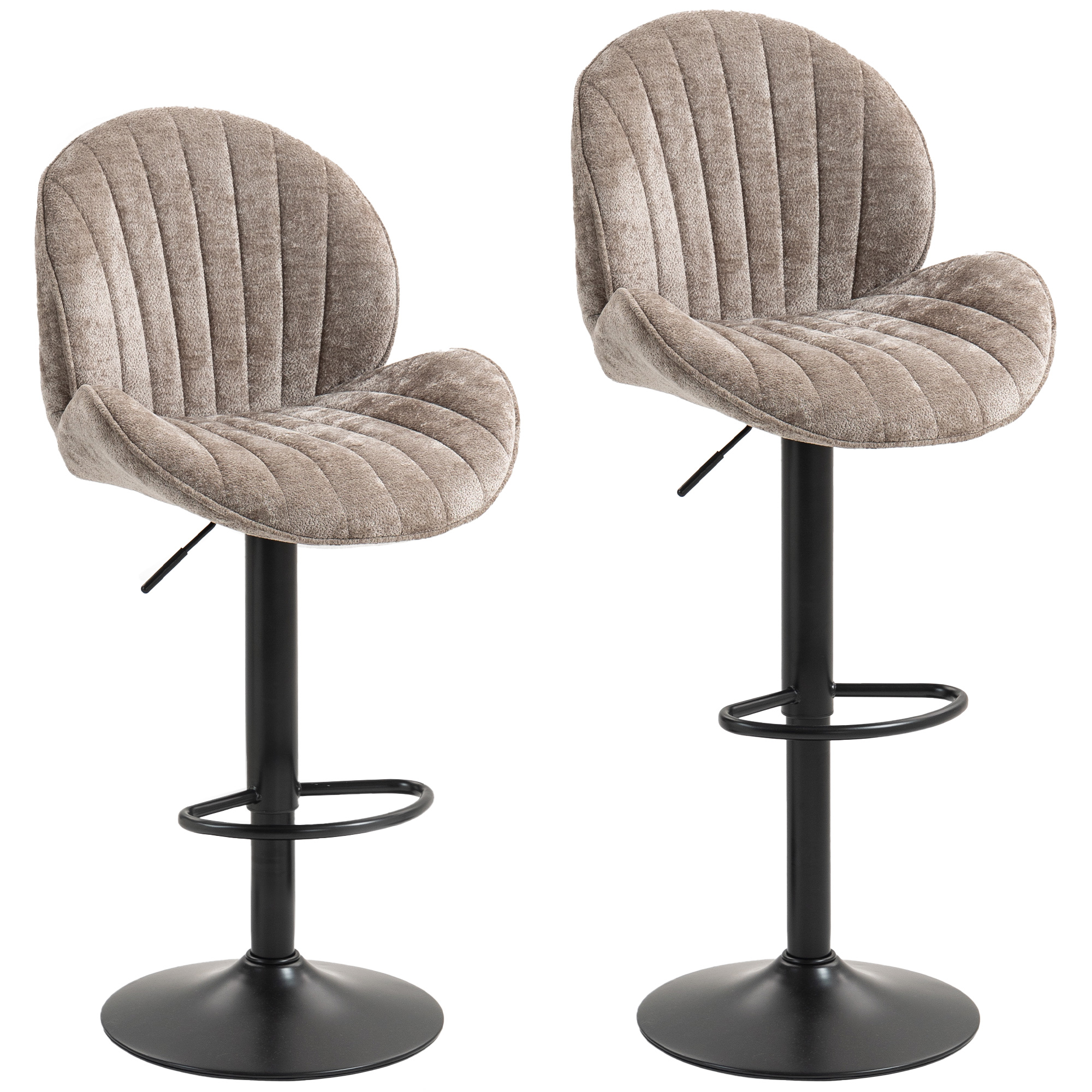 Tabouret de bar Chenille (100% polyester), HOMCOM