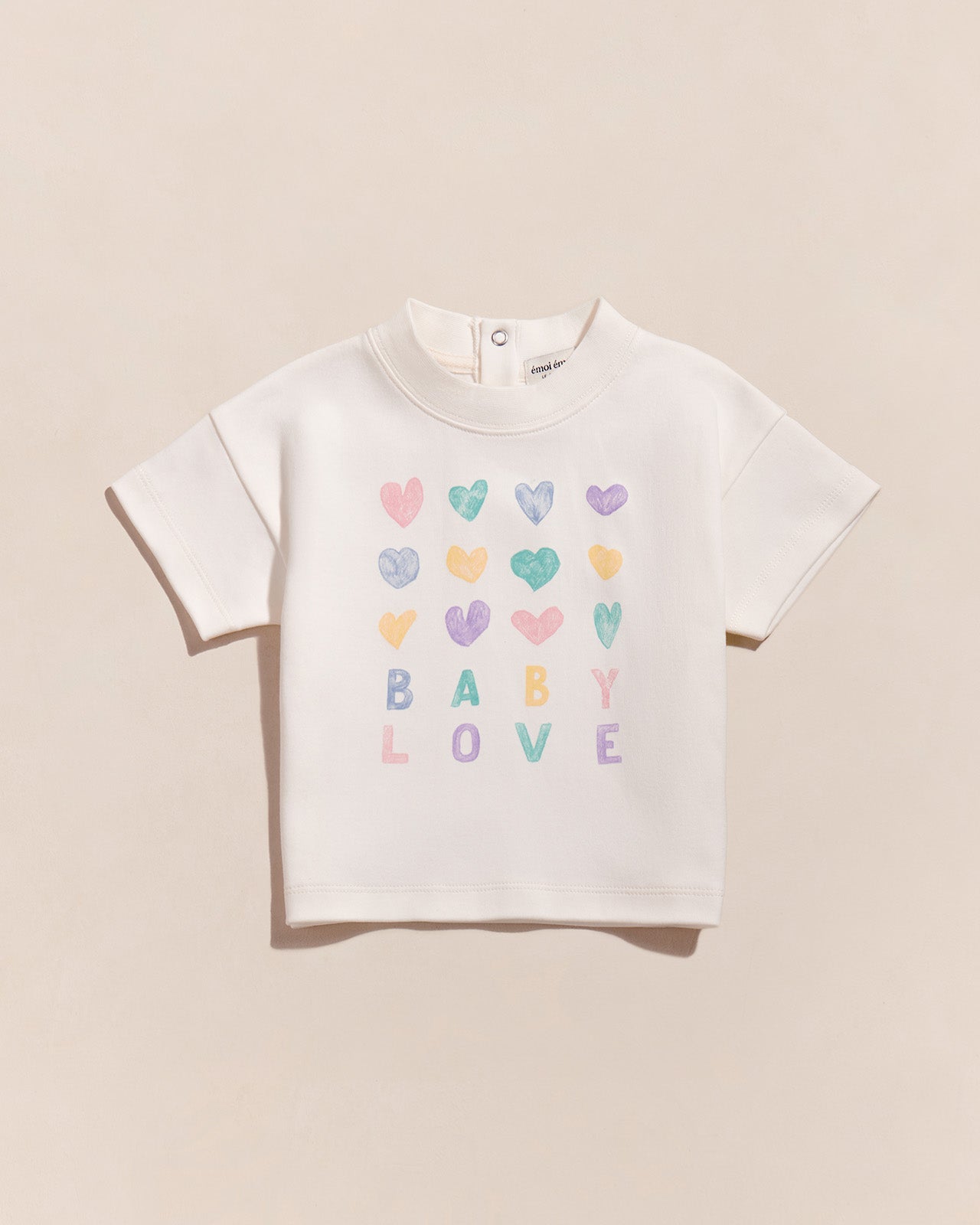 T-shirt imprimé en coton bio, MULTICŒURS, EMOI EMOI