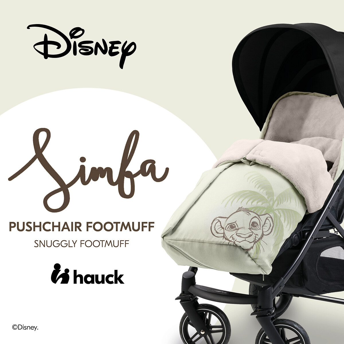 Pushchair footmuff simba olive olive Disney La Redoute