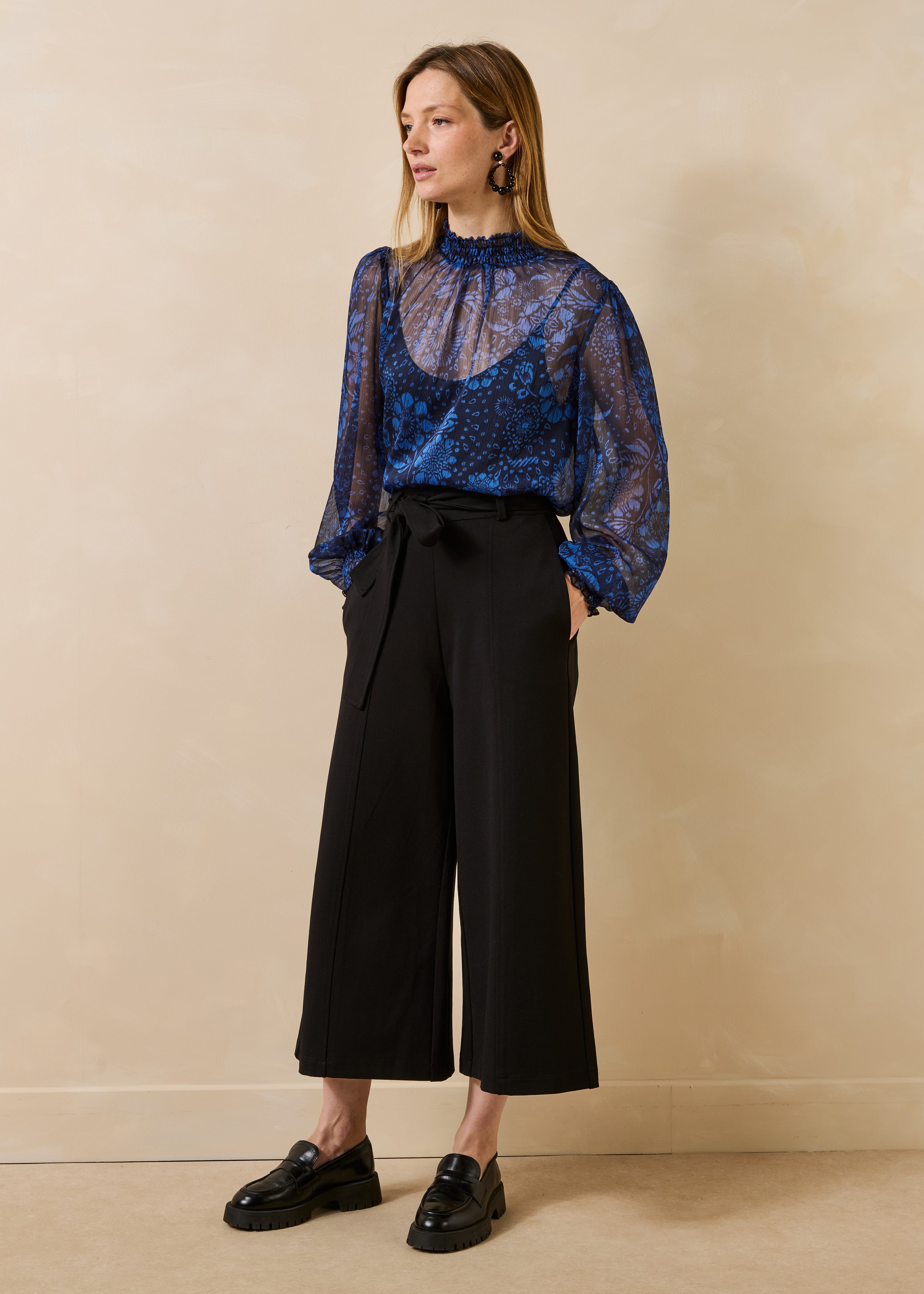 Pantalon jupe-culotte 7/8ème en milano, LA FEE MARABOUTEE