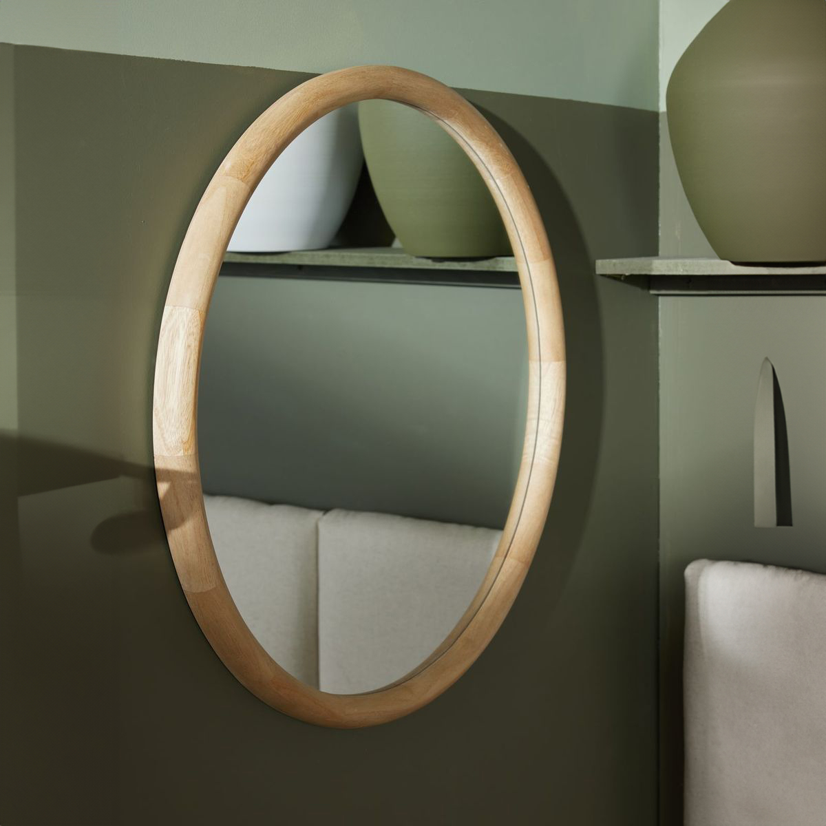 Miroir mural rond en bois MATCHA, FACTORY