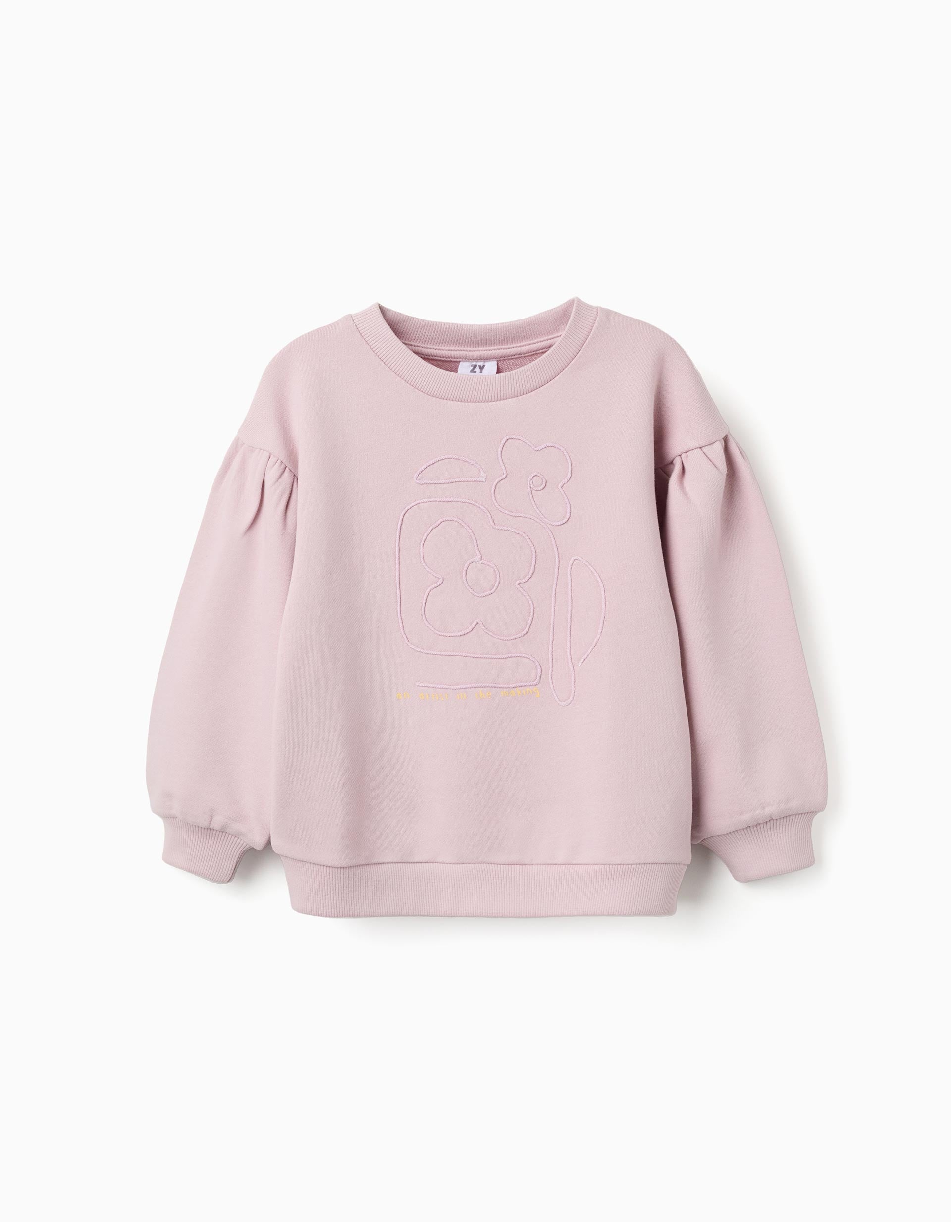 Sweat en coton avec fleurs brodées, ZIPPY