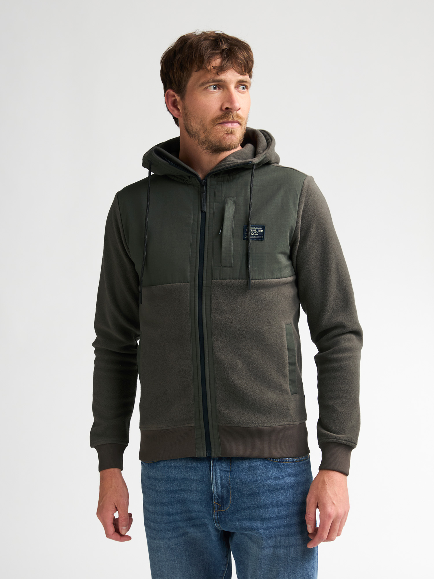 Sweat zippé à capuche hybride elmwood, PETROL INDUSTRIES