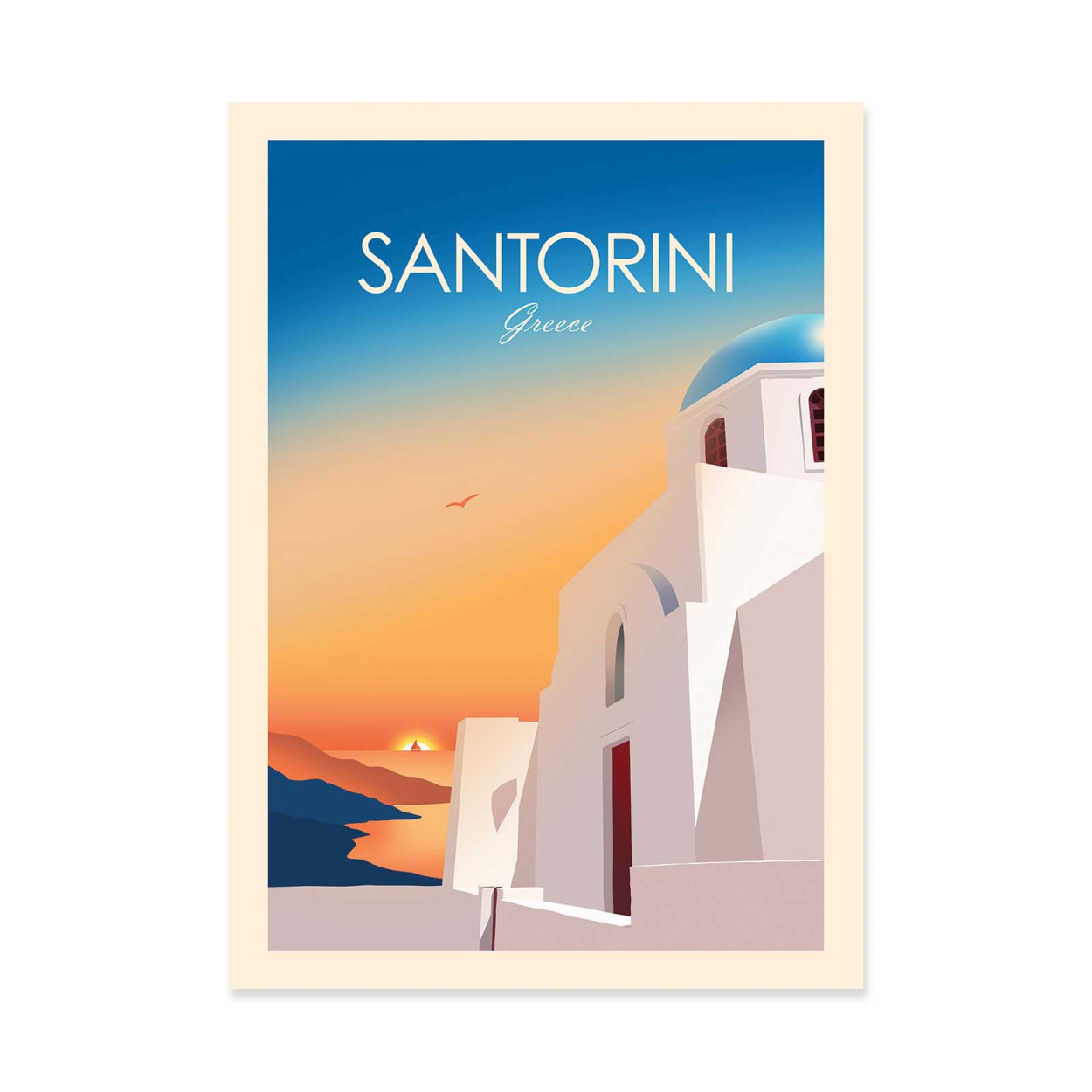 Affiche d'art - Santorini Greece - Studio Inception, WALL EDITIONS