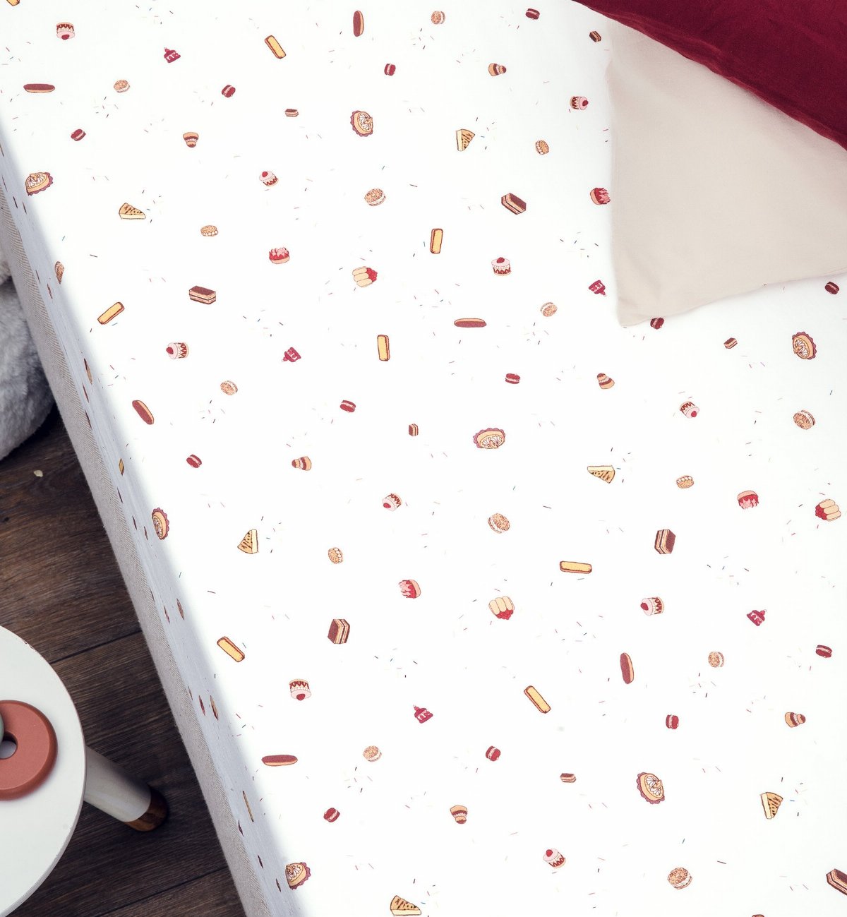 Drap housse 1 personne en coton bio, GOURMANDISES, KADOLIS