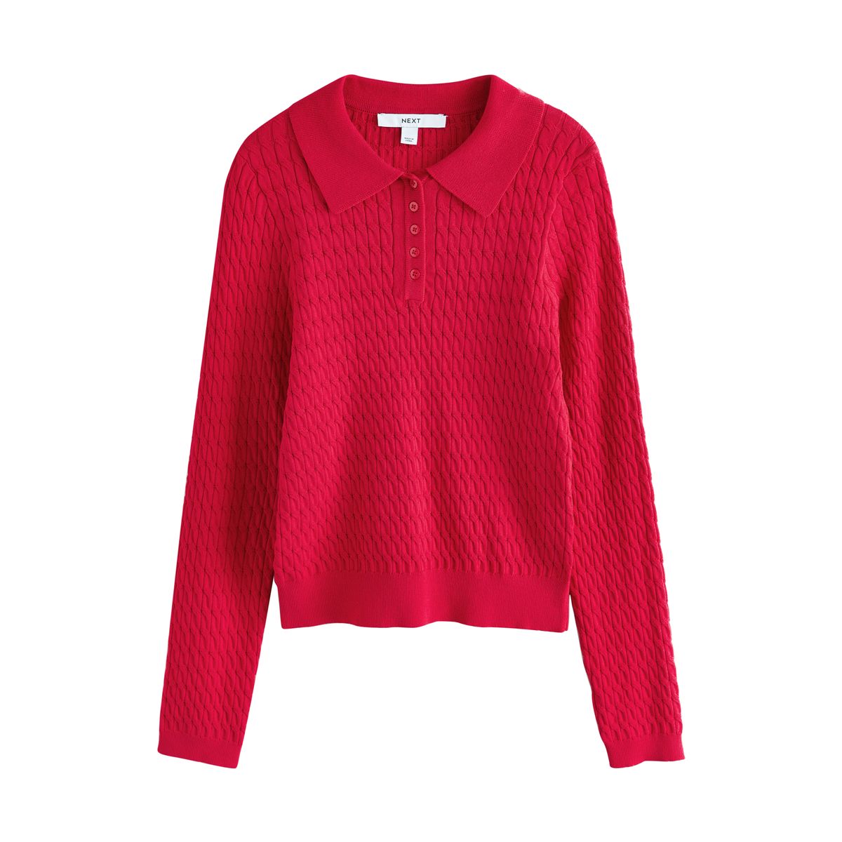Polo skinny en maille torsadée, NEXT