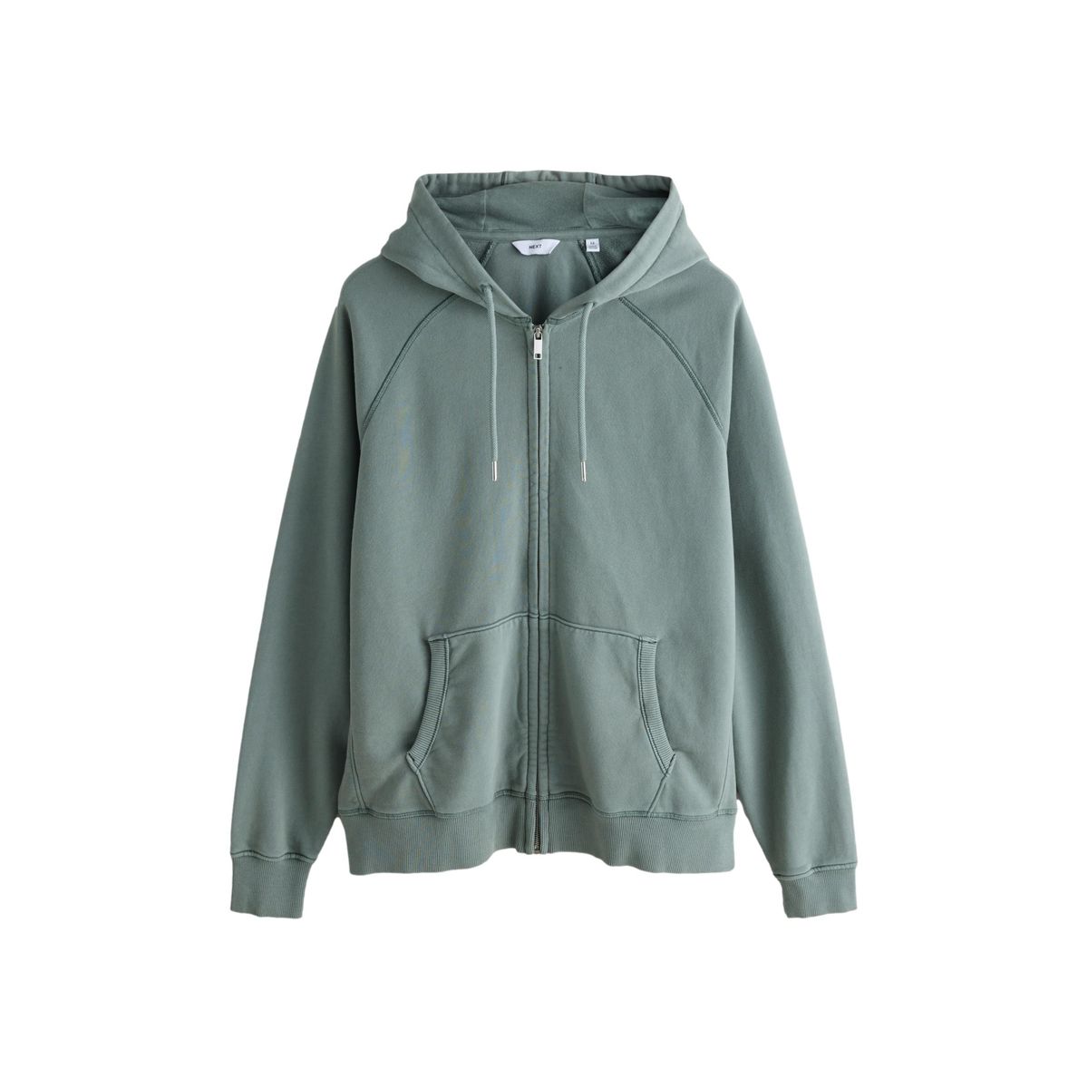 Sweat à capuche zippé en tissu épais délavé, NEXT