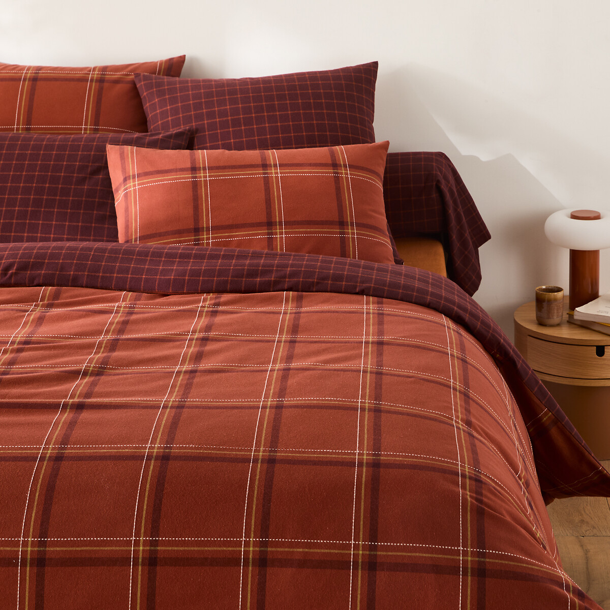 Varna Brushed Cotton Duvet Cover, LA REDOUTE INTERIEURS