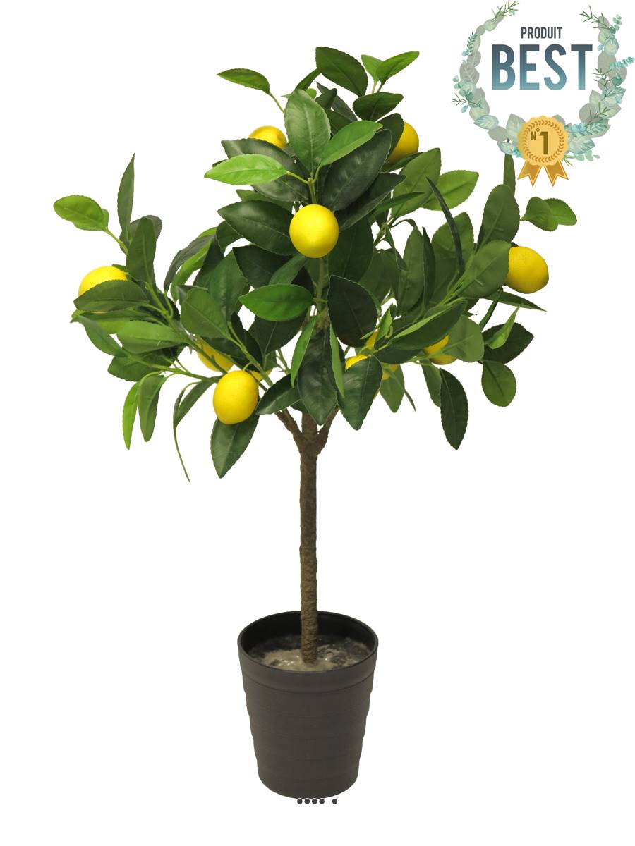 Citronnier en pot artificiel avec fruits, ARTIFICIELLES