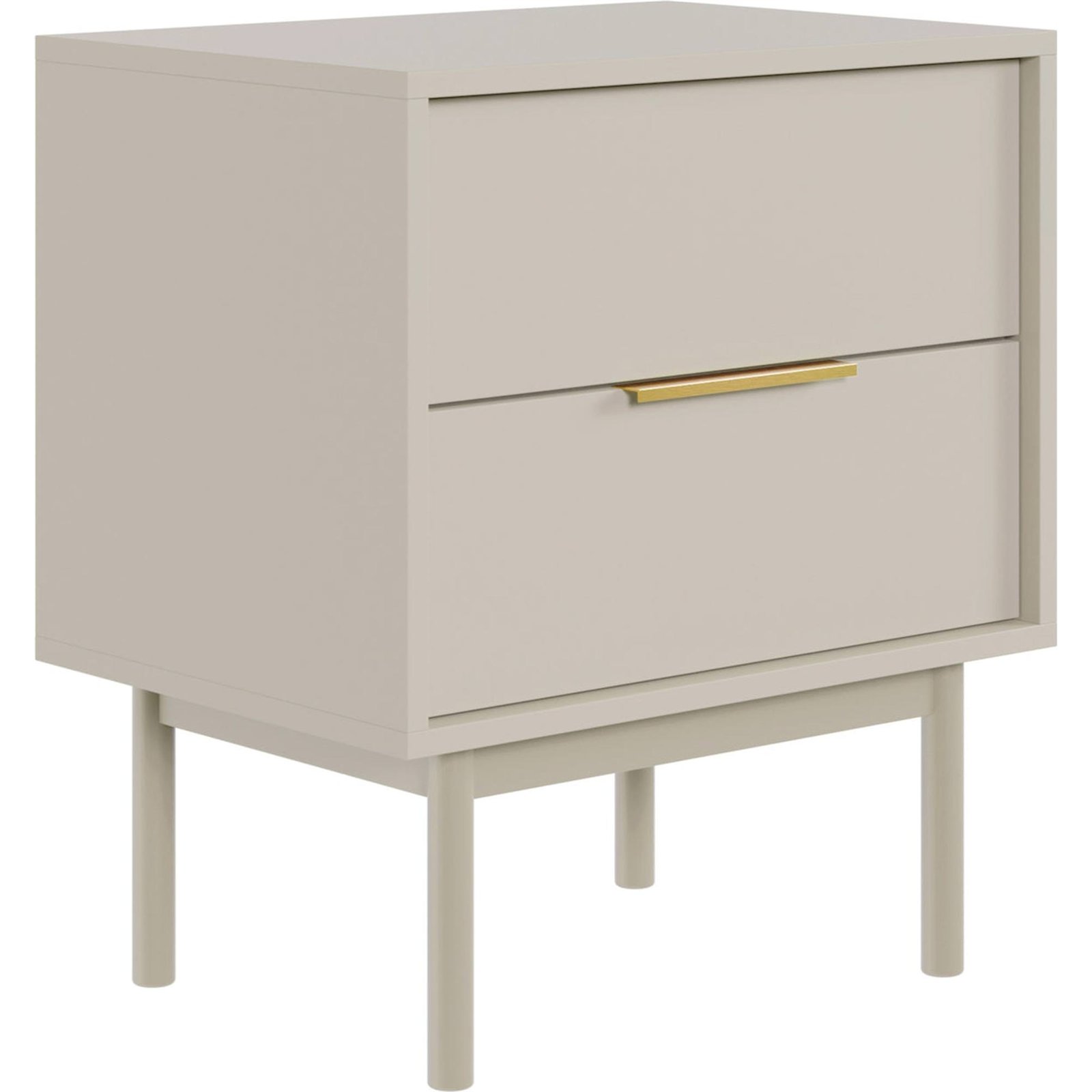 Table de chevet VIVIARO bois, 2 Tiroirs, RECOLLECTION
