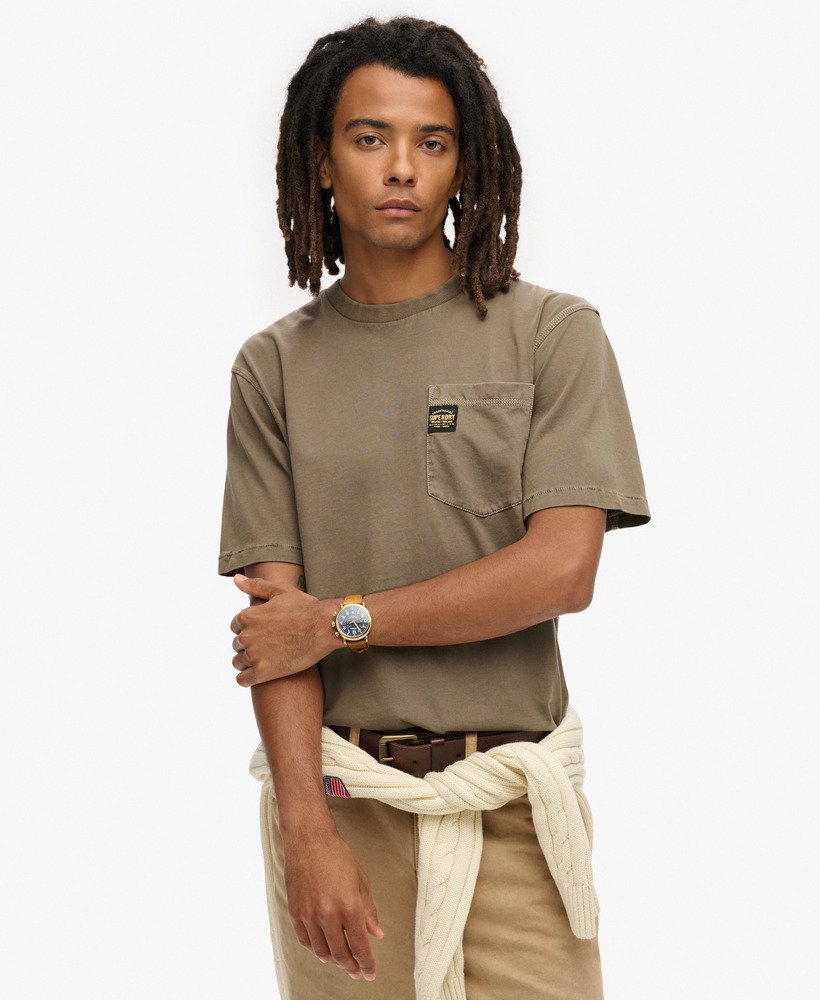 T-shirt à poche et surpiqûre contrastée, SUPERDRY