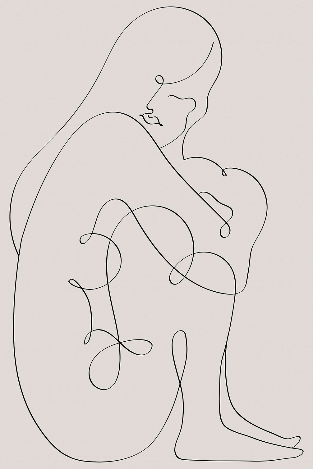 Tableau Pudeur line art, HEXOA