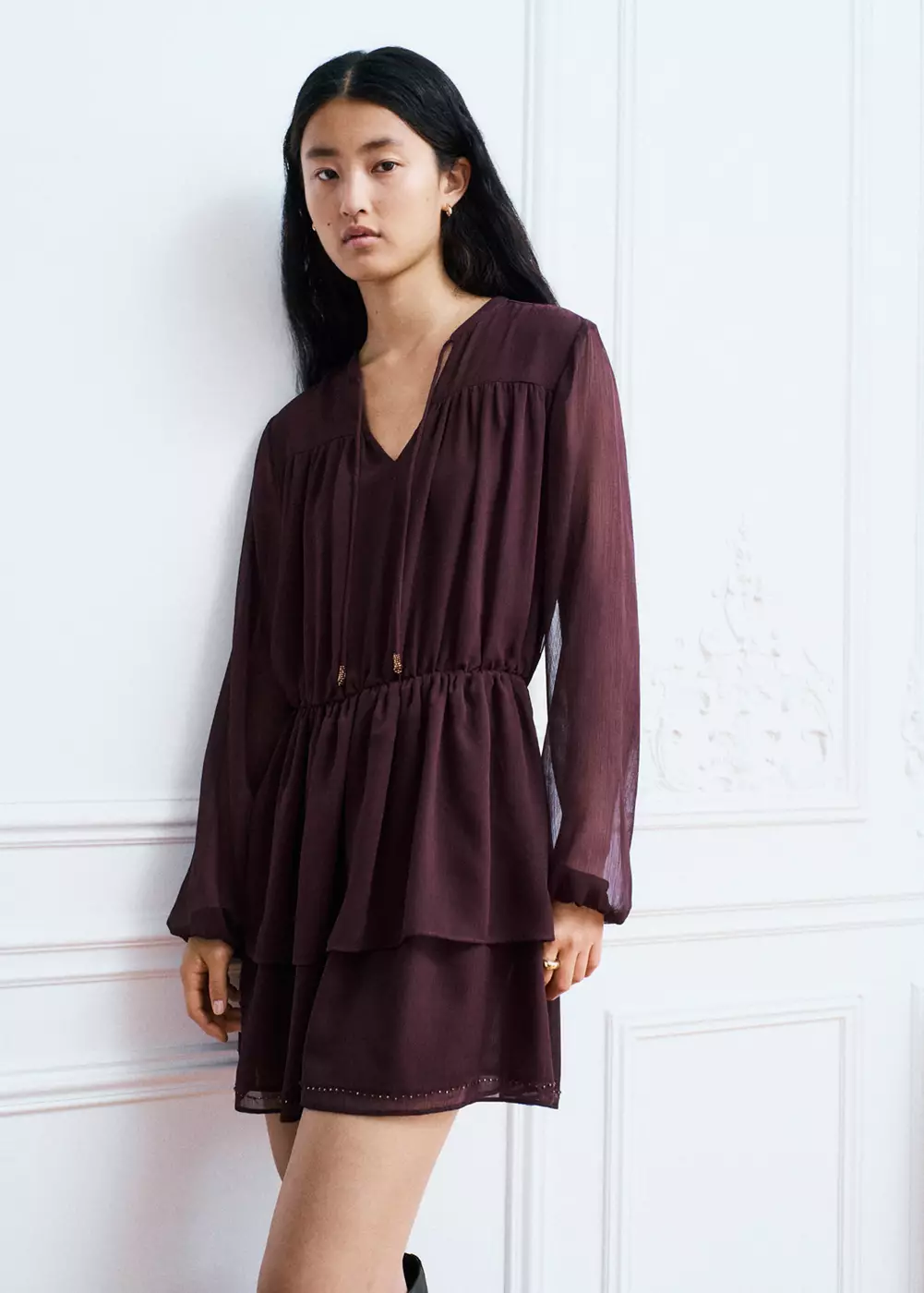 Robe texturée à perles, MANGO TEEN