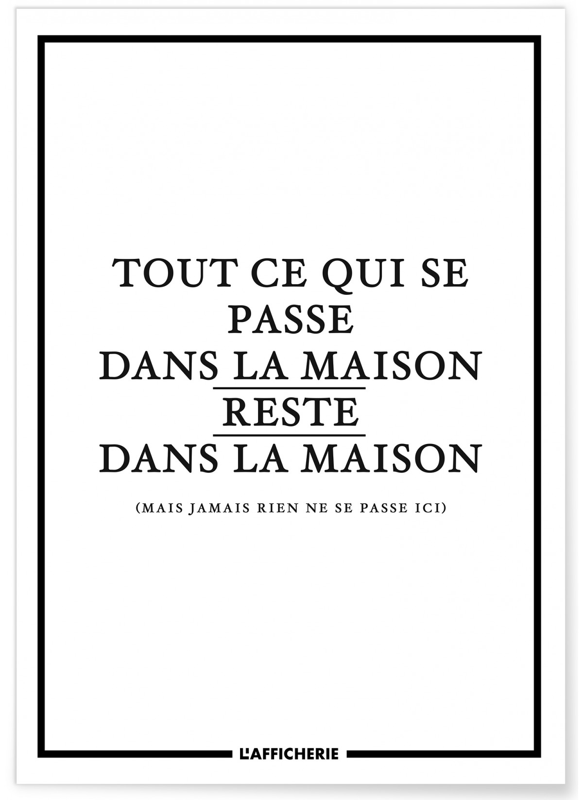 Affiche 'Tout ce qui se passe dans la maison...', L'AFFICHERIE