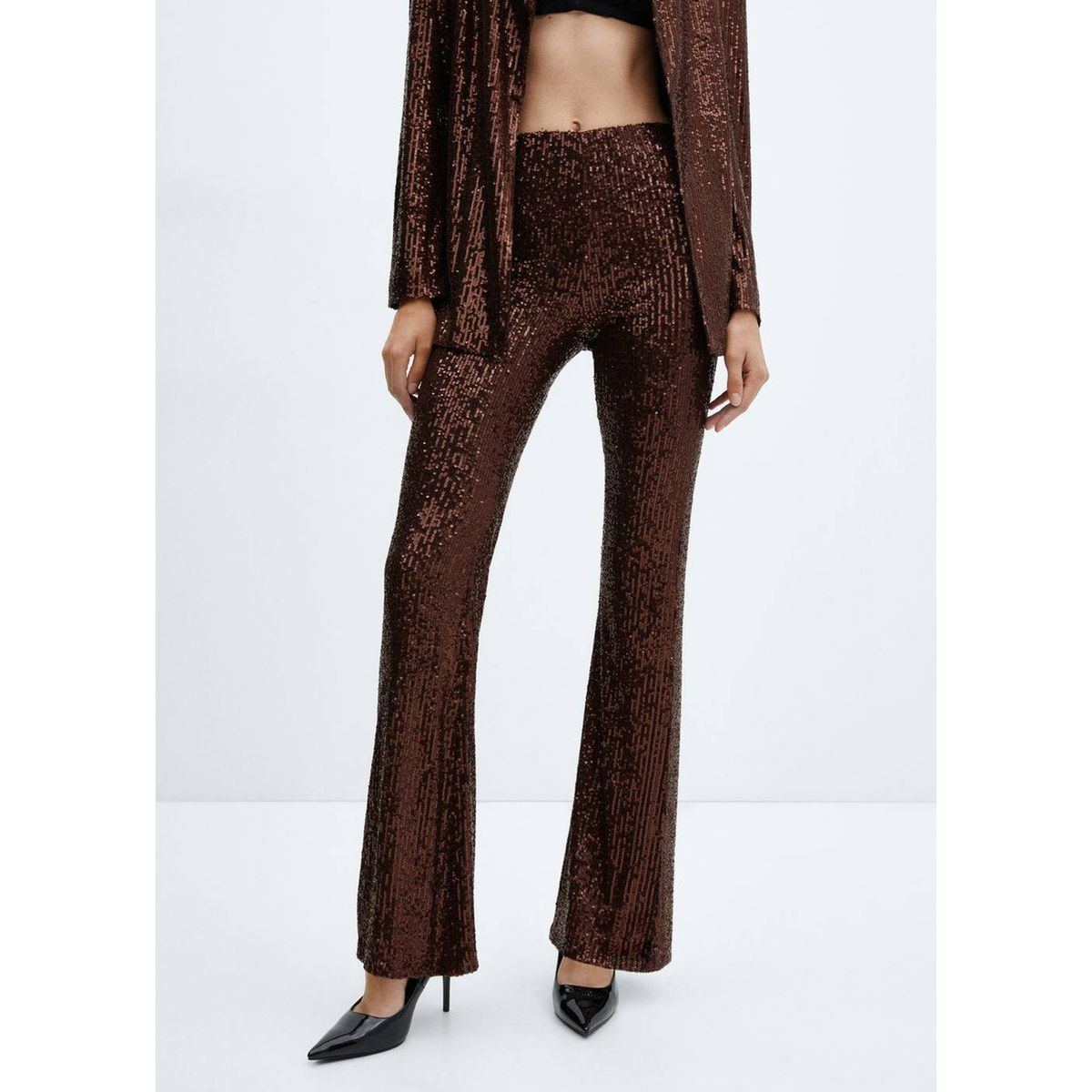 Pantalon marron best sale femme mango