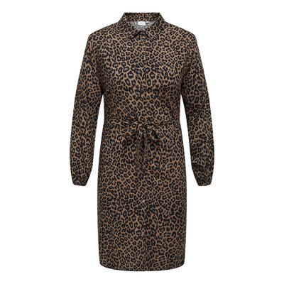 Mini Shift Dress in Leopard Print ONLY CARMAKOMA
