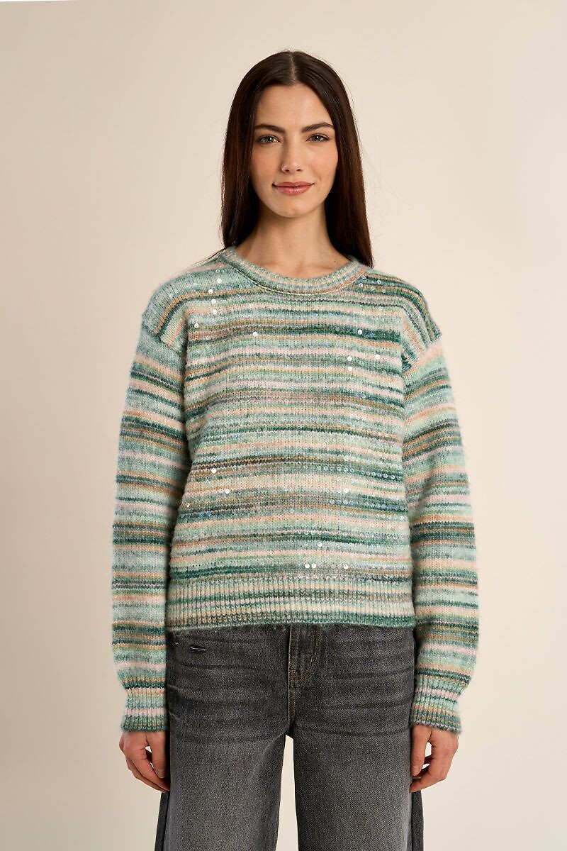 Trui met ronde hals en tie-and-dye-print, MOLLY BRACKEN