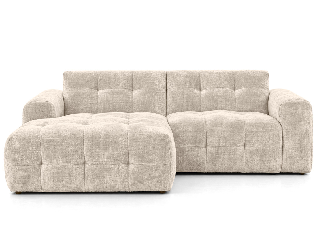 Canapé d'angle gauche en velours texturé, DIANE, BEST MOBILIER