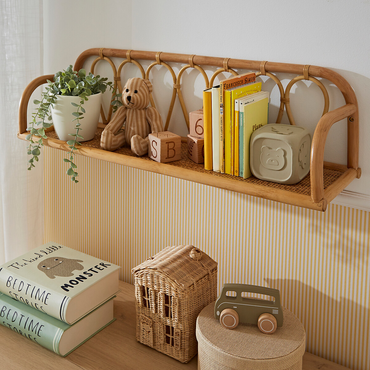 Aria Rattan Wall Shelf, CUDDLECO