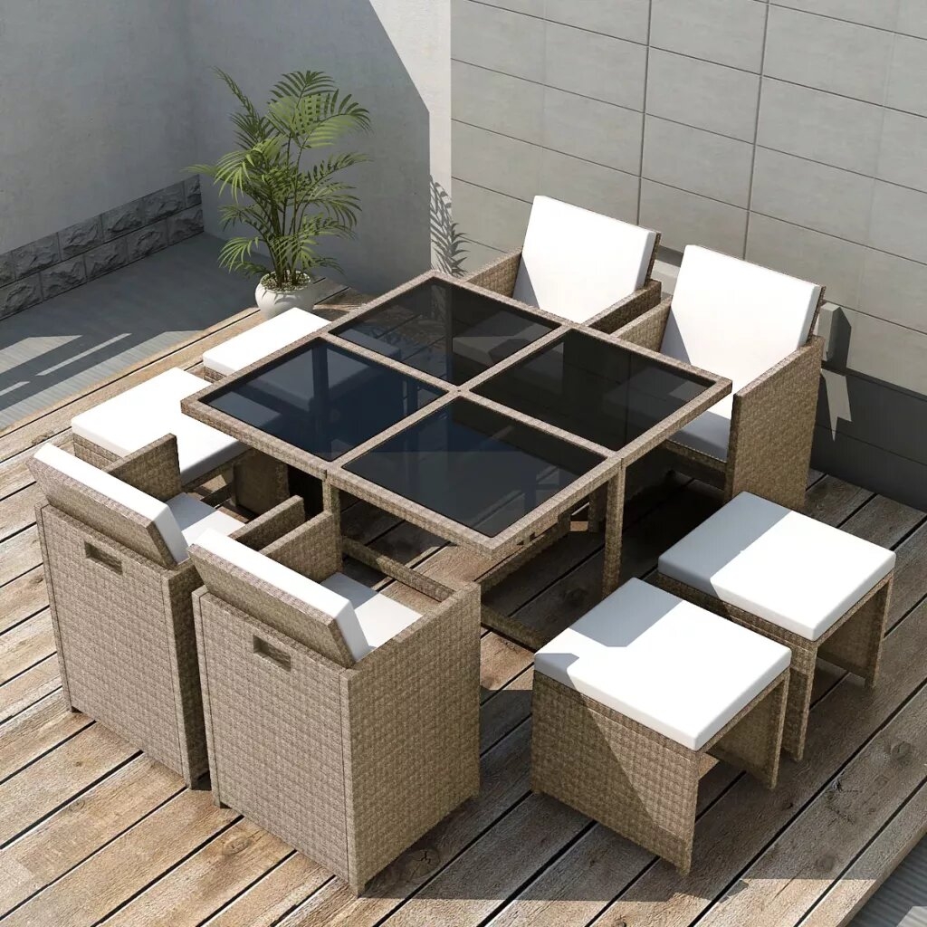 Salon de jardin encastrable en rotin, HOME MAISON