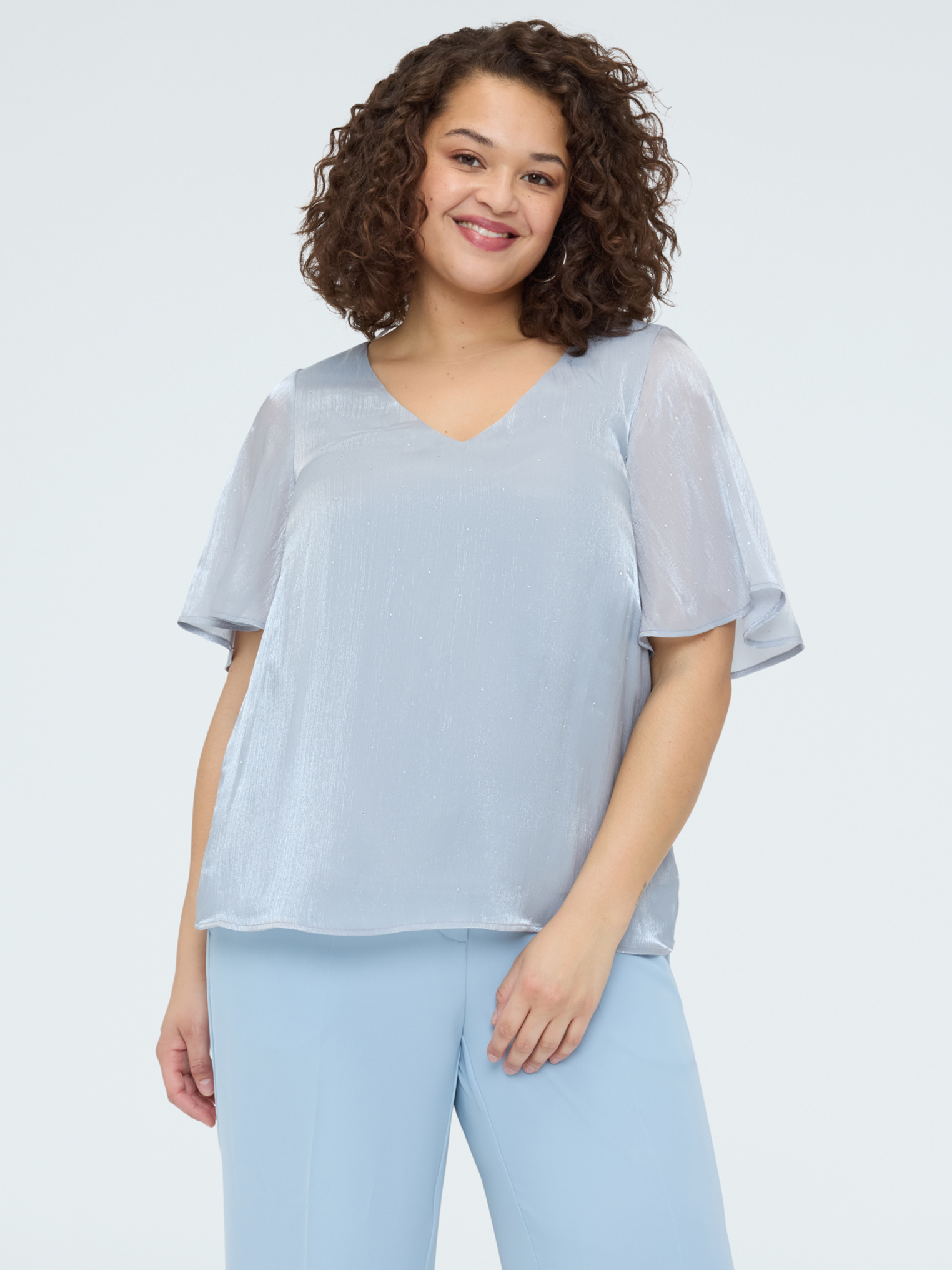 Blouse métallisée avec points lumineux, FIORELLA RUBINO