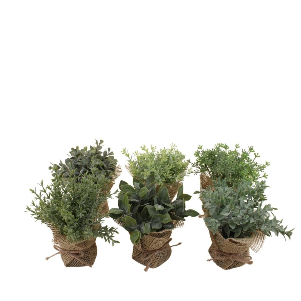 Lot de 6 plantes artificielles pot en jute 14cm, ORNAMI