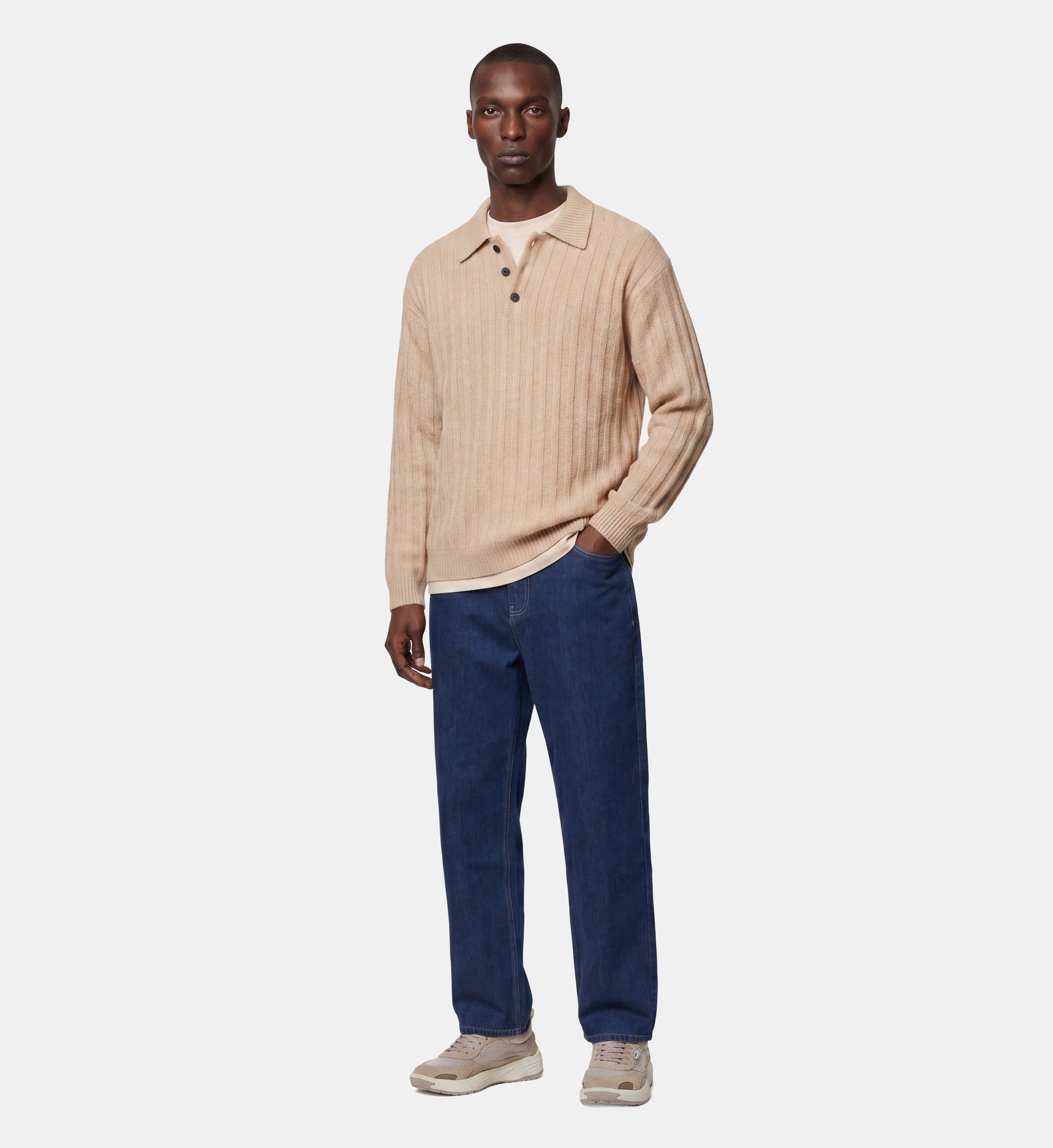 Pull polo droit tolorib maille mousse fantaisie, GALERIES LAFAYETTE