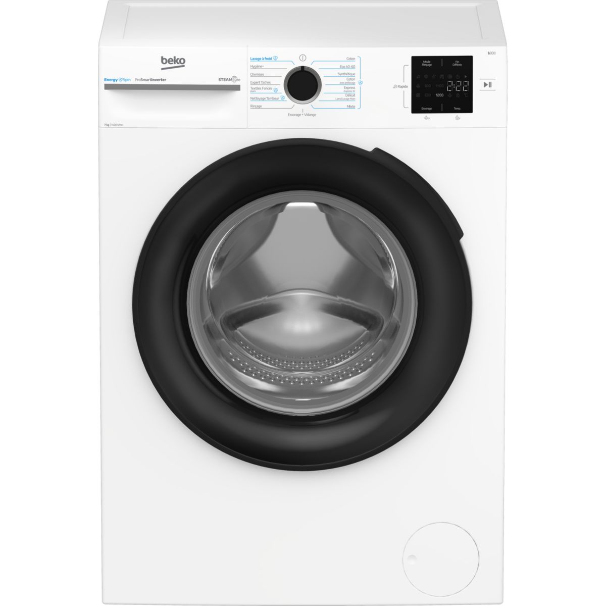 Lave linge compact BM3WFU47411B - 7 kg - 1400 tr/min - Classe A - Moteur induction - Energy Spin, BEKO