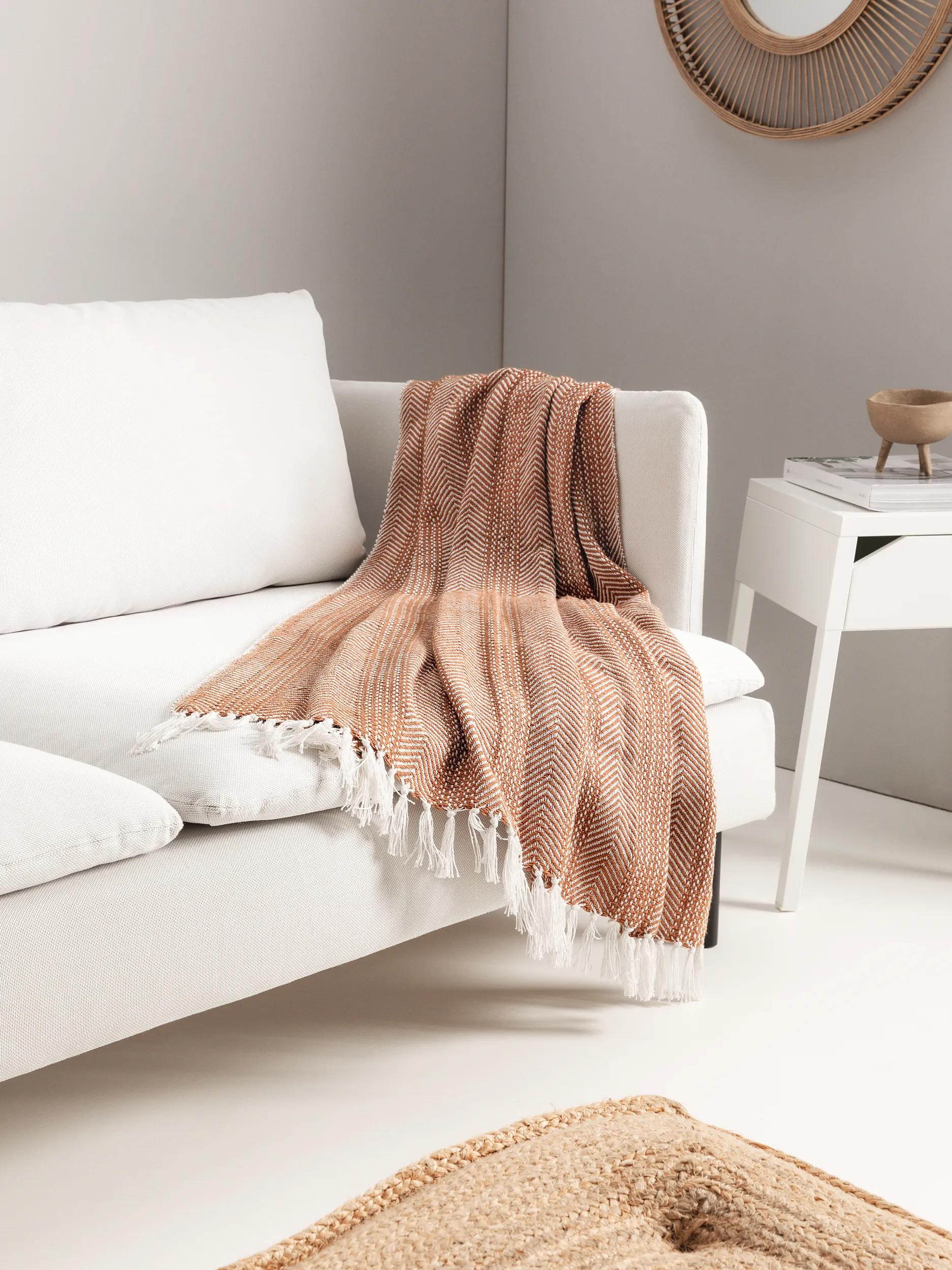 Plaid en coton tissé main ALISEA, BENUTA