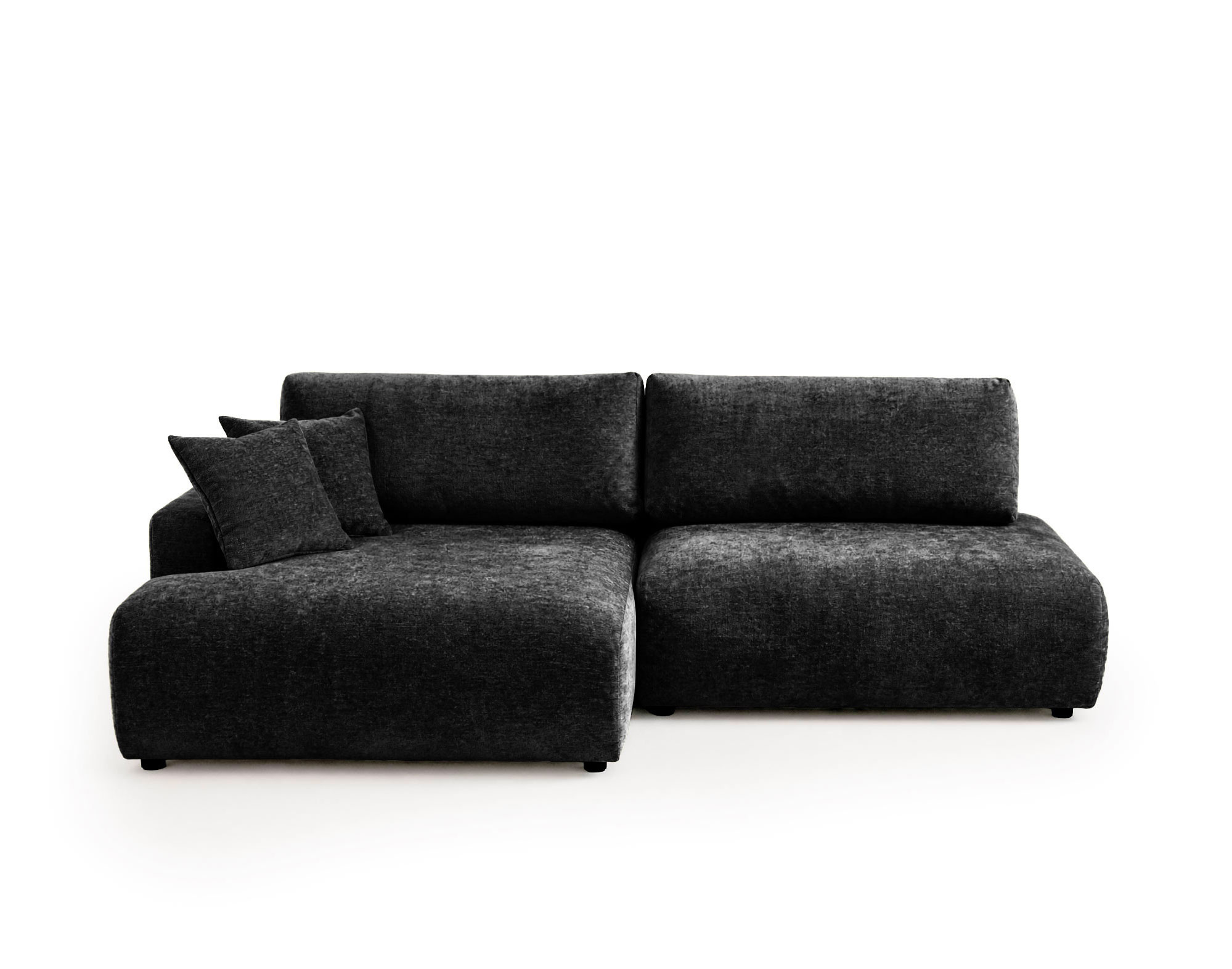 Canapé d'Angle Convertible en Tissu texturé 4 places - PIVOINE, BEST MOBILIER
