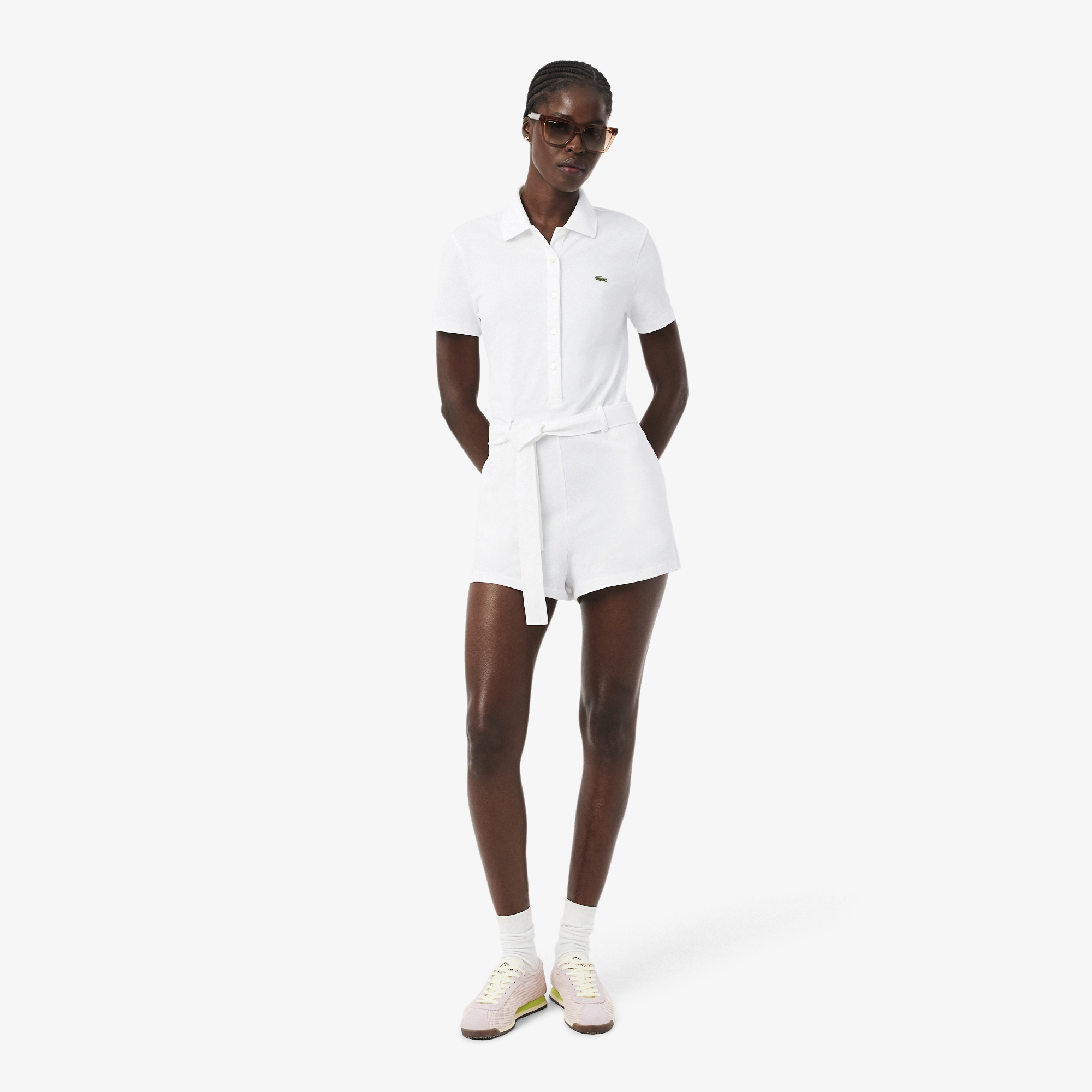 Combishort col polo en Piqué stretch, LACOSTE