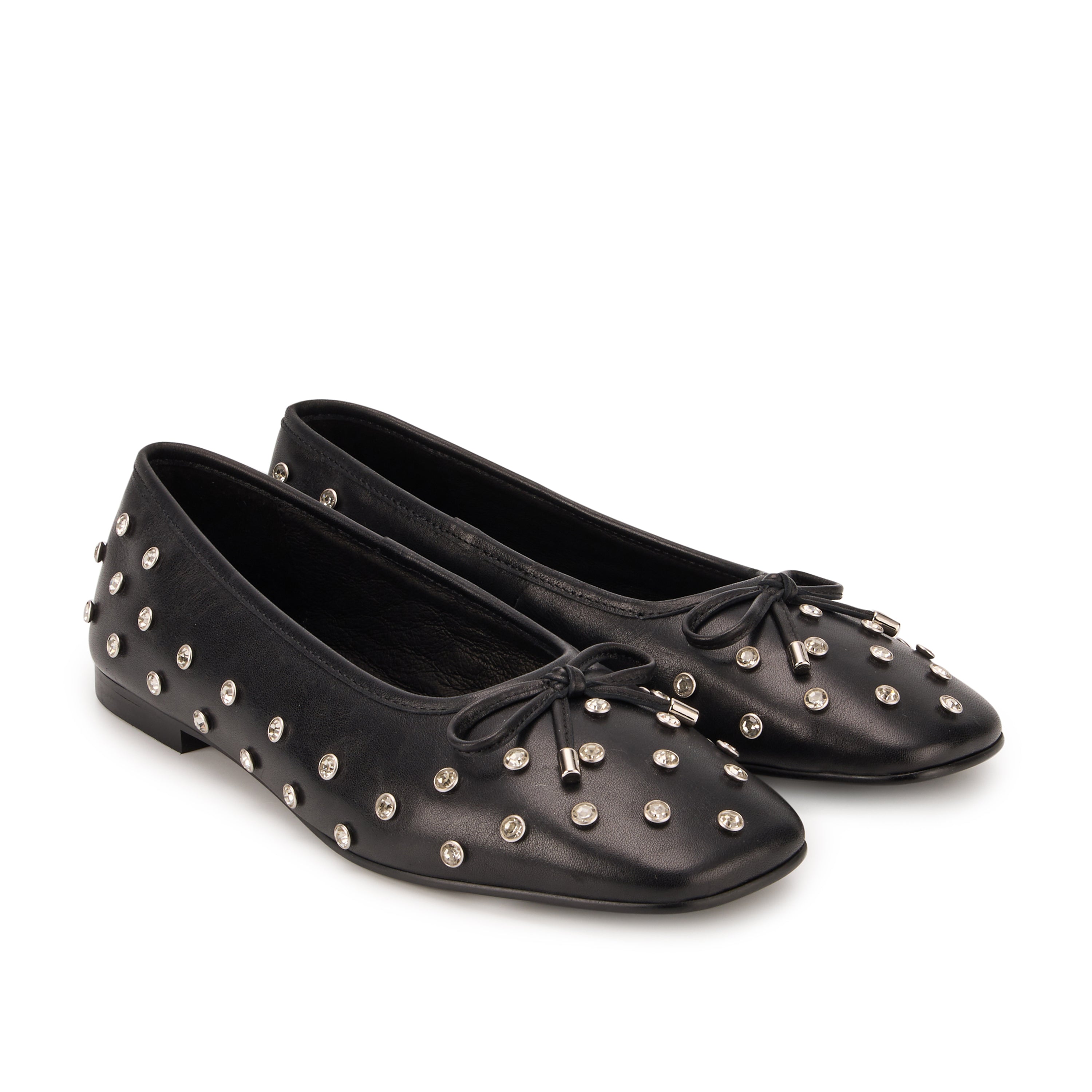Ballerines Carmen Cuir Studs Diamonds, BONS BAISERS