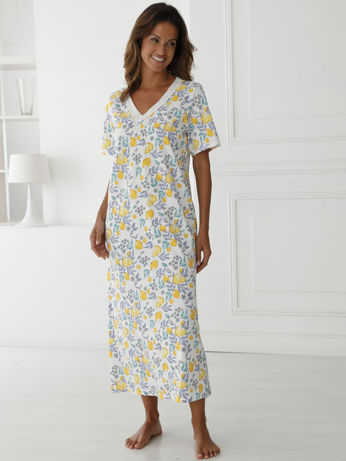 Chemise de nuit coton manches courtes, DAXON