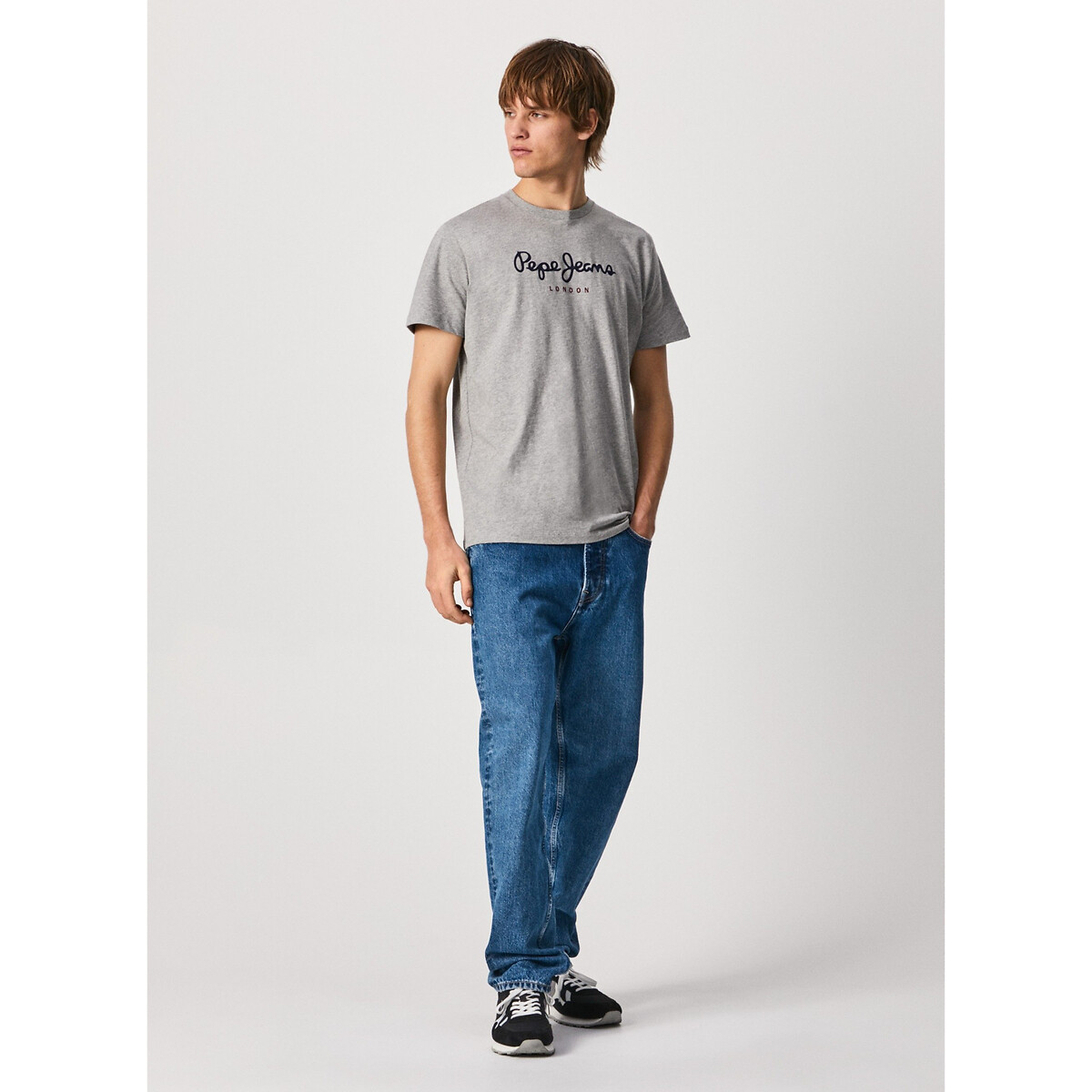 t-shirt | Redoute La print with cotton Jeans logo in Eggo neck crew Pepe