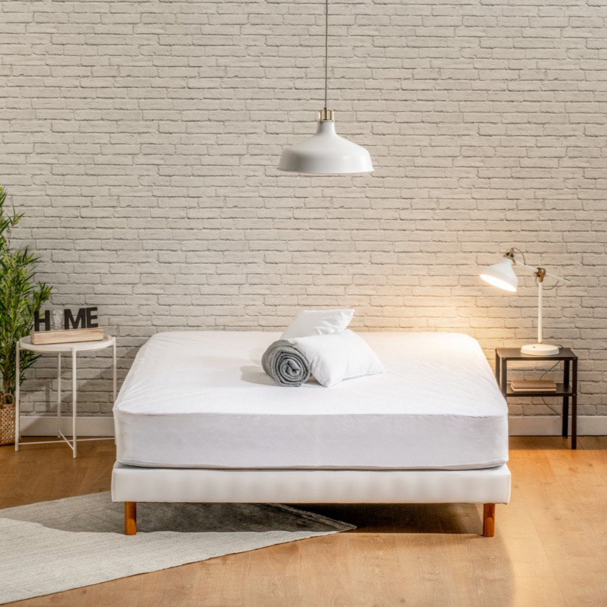 Protège-matelas molleton ANTI-ACARIENS, BLEU CALIN