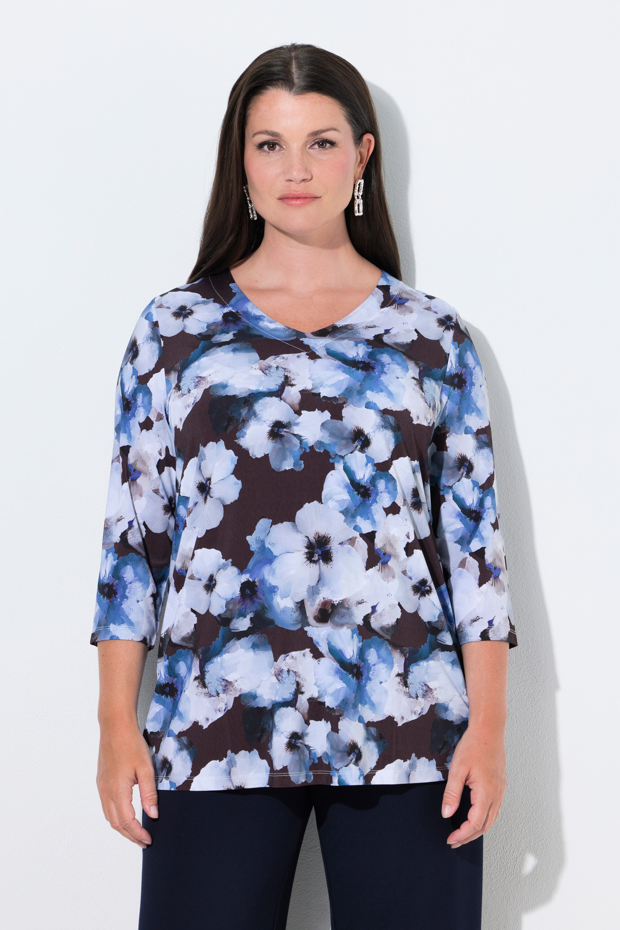 T-shirt au tombé fluide, motif à fleurs, ULLA POPKEN