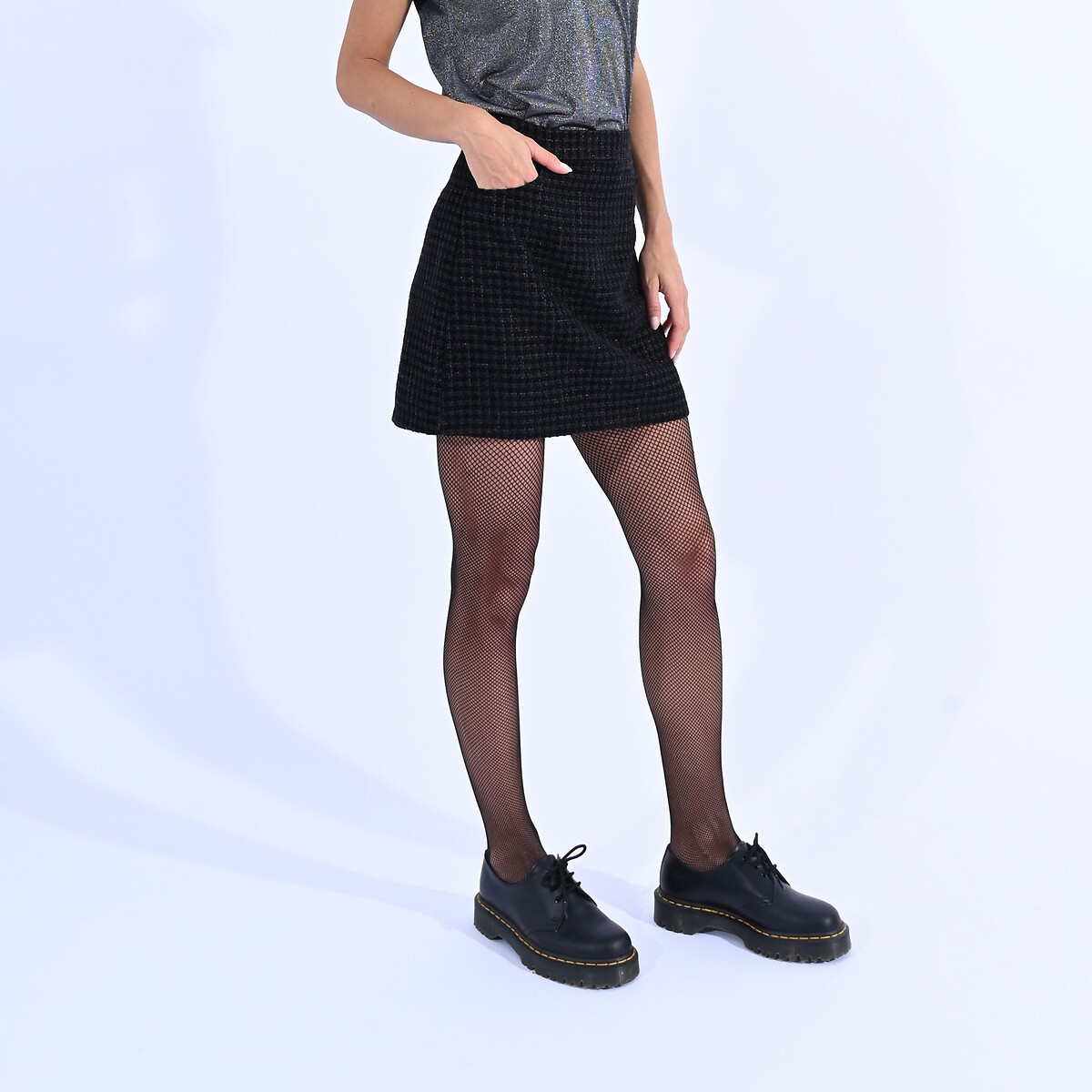 Checked Mini Skater Skirt