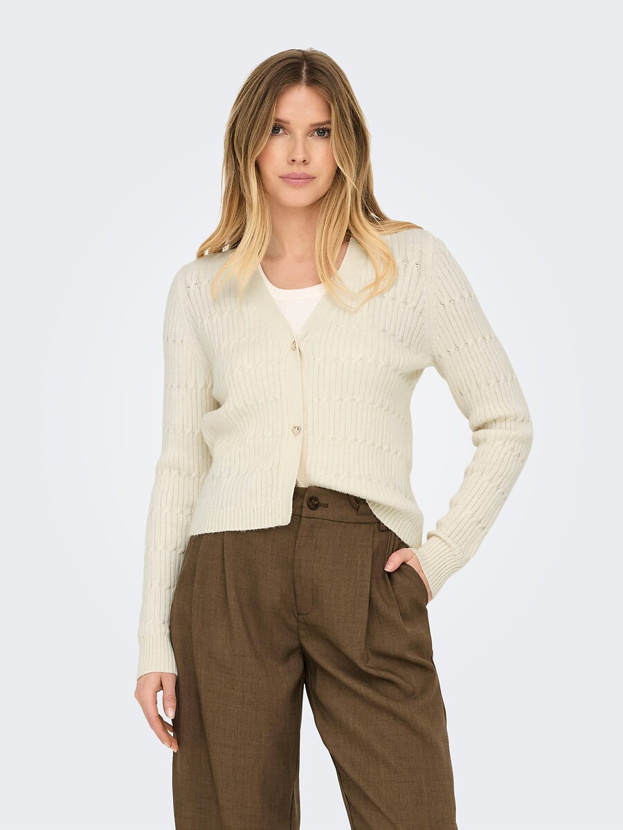 Gilet manches longues boutons cœur, ONLY