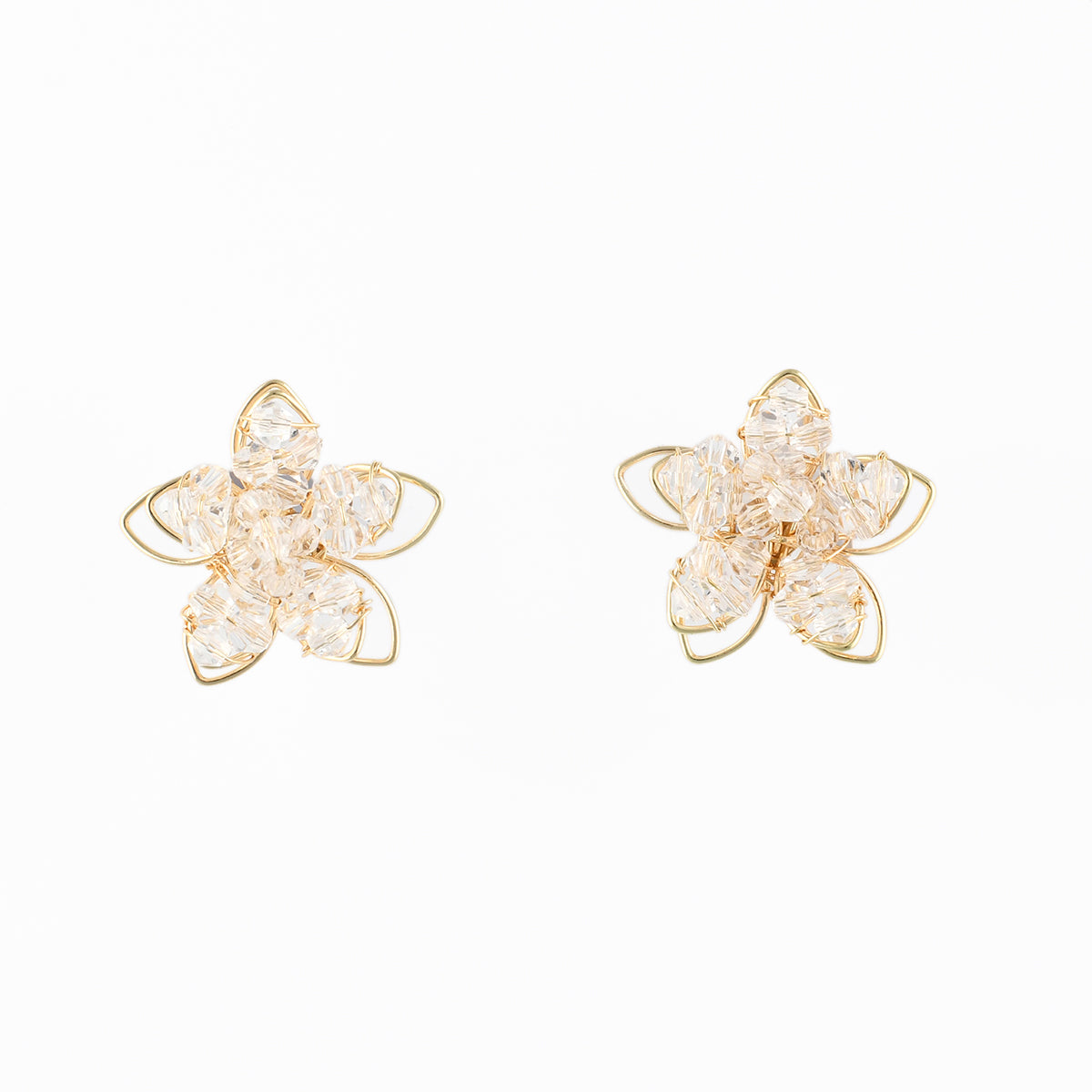 Boucles d'oreilles fleur perles facettées, BALABOOSTE