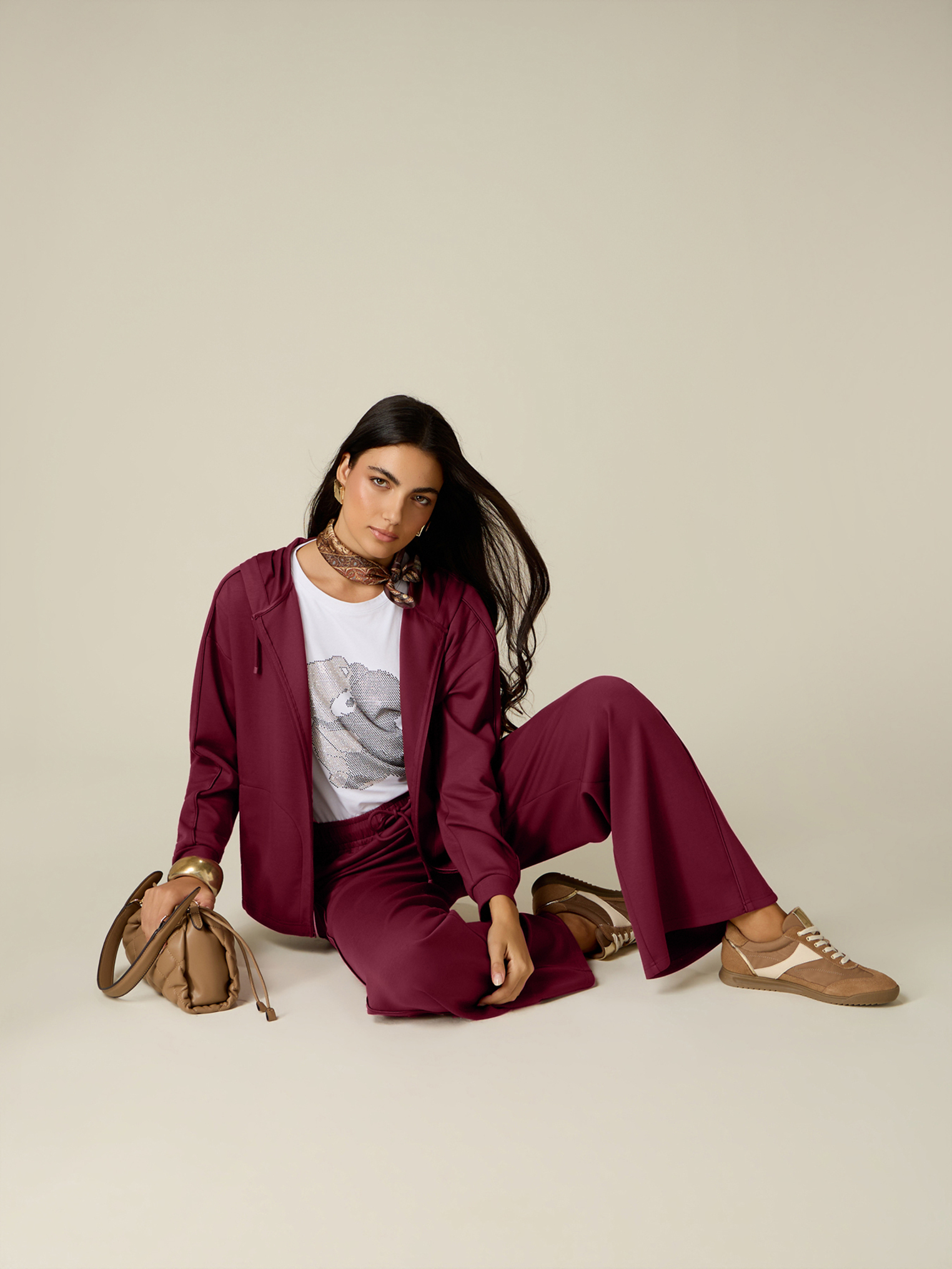Joggers palazzo avec passepoil, OLTRE