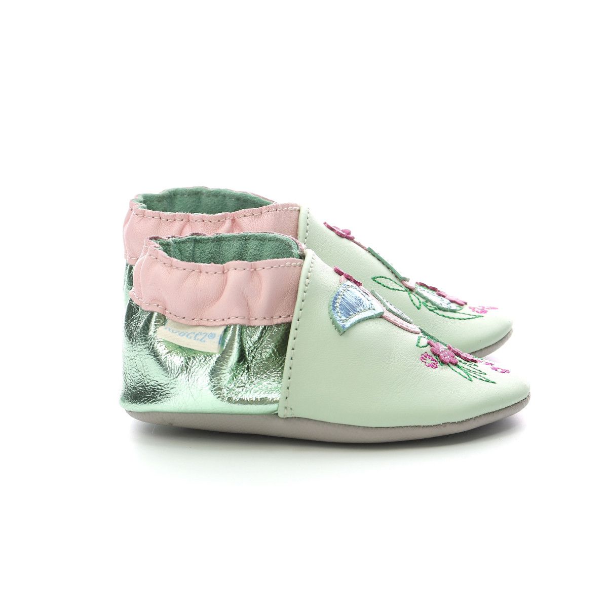 Chaussons Cuir Exotic Toucan Vert Robeez La Redoute