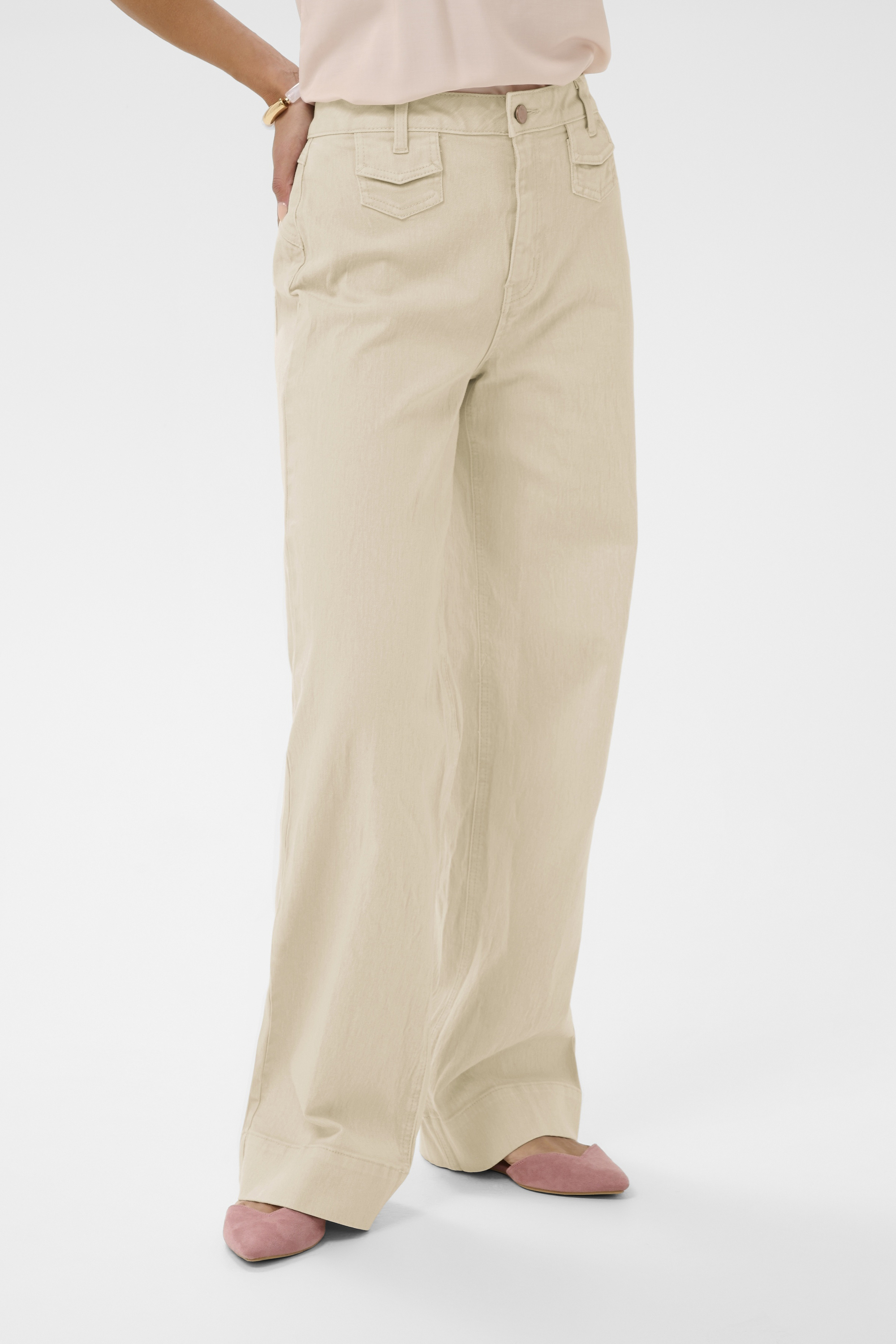 Pantalon casual, CREAM