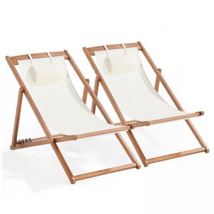 Lot de 2 chiliennes en bois eucalyptus, SOCOA OVIALA