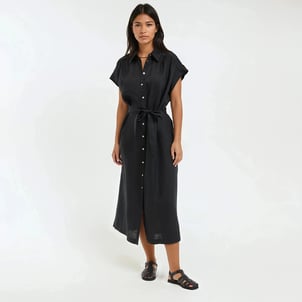 Heloïse Signature Short Sleeve Linen Dress LA REDOUTE COLLECTIONS
