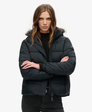 Veste courte à capuche mi- épaisse SUPERDRY