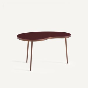 Table basse au design organique, en métal acier et plateau en verre trempé, GALO AM.PM