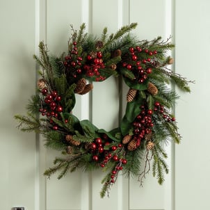 60cm Classic Red & Green Christmas Wreath SO'HOME