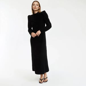 Robe évasée en velours, longue, manches longues LA REDOUTE COLLECTIONS